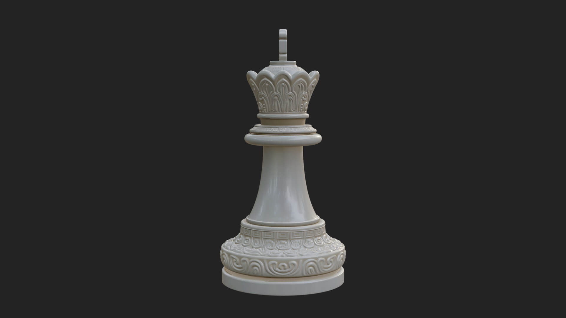 Ornate Chess Piece Statue Design 80 3D Print Model 3D Model