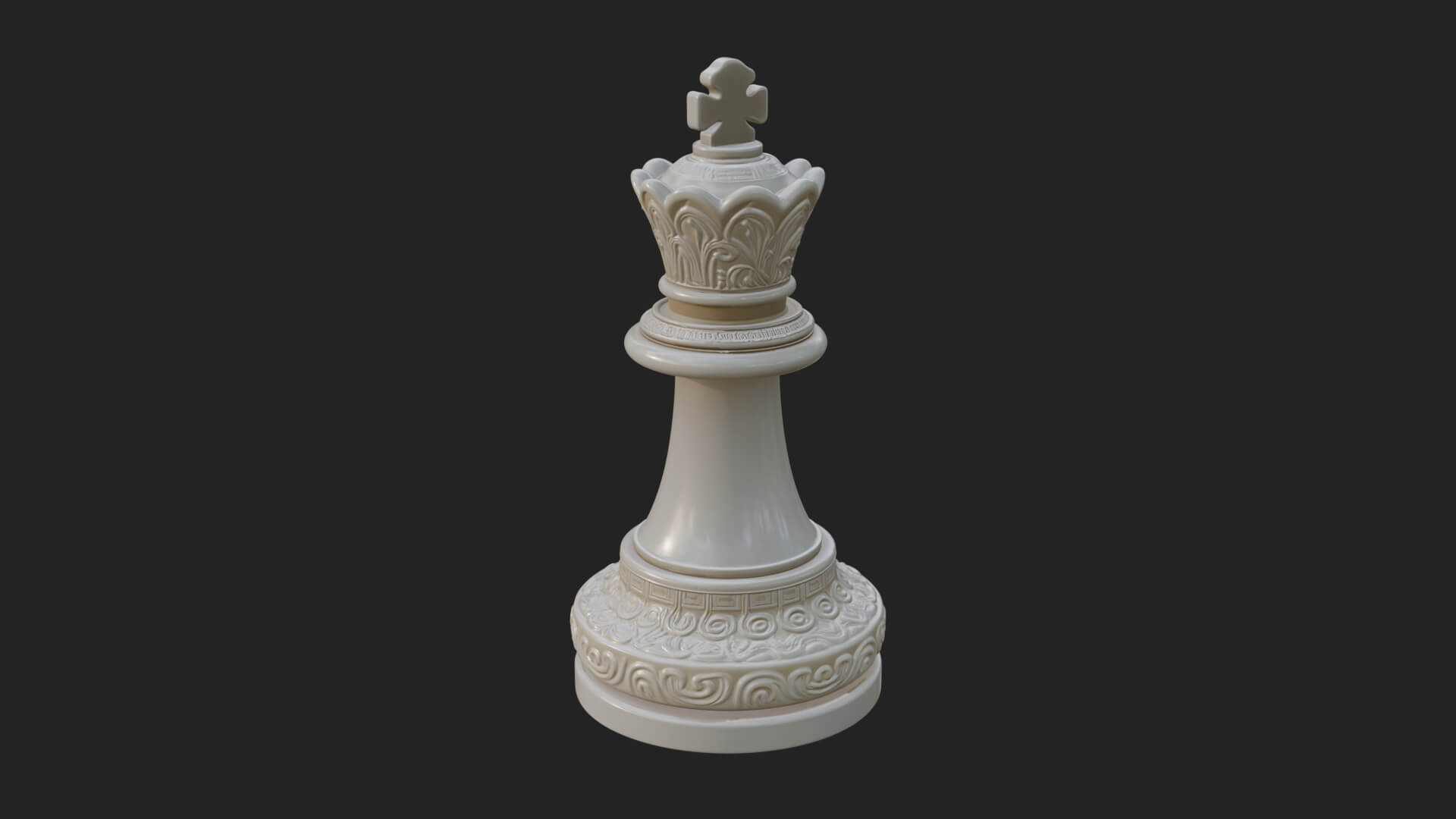Ornate Chess Piece Statue Design 80 3D Print Model 3D Model