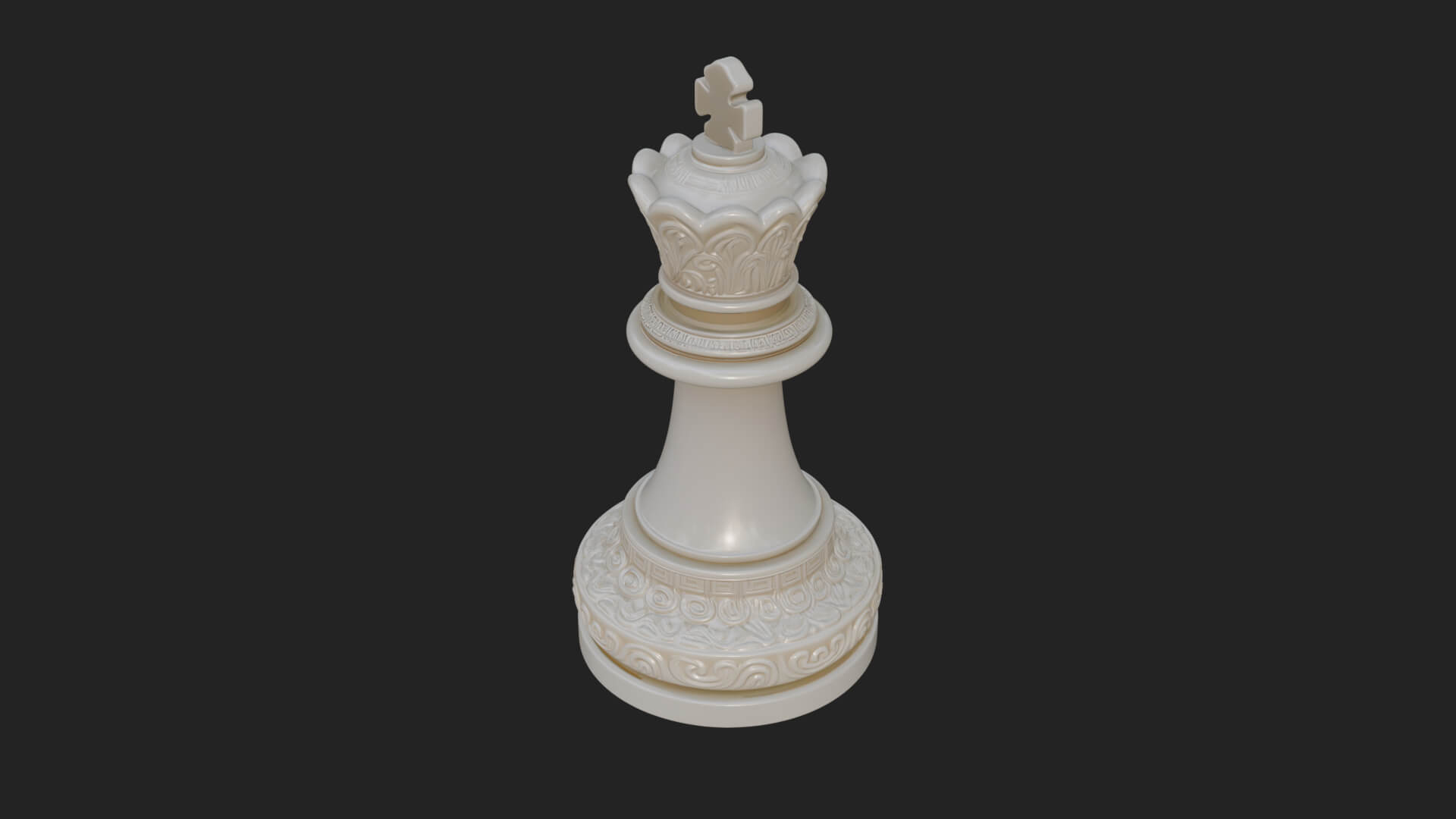 Ornate Chess Piece Statue Design 80 3D Print Model 3D Model