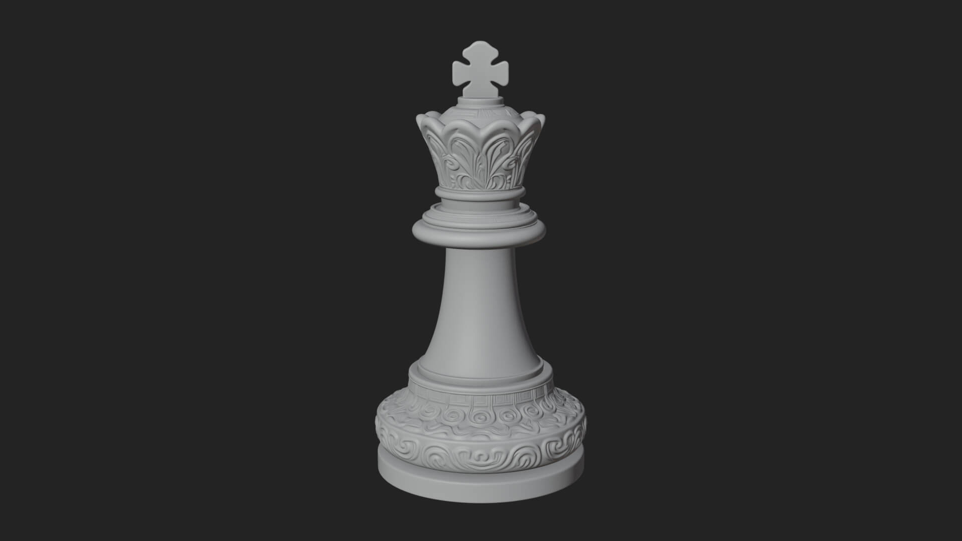Ornate Chess Piece Statue Design 80 3D Print Model 3D Model