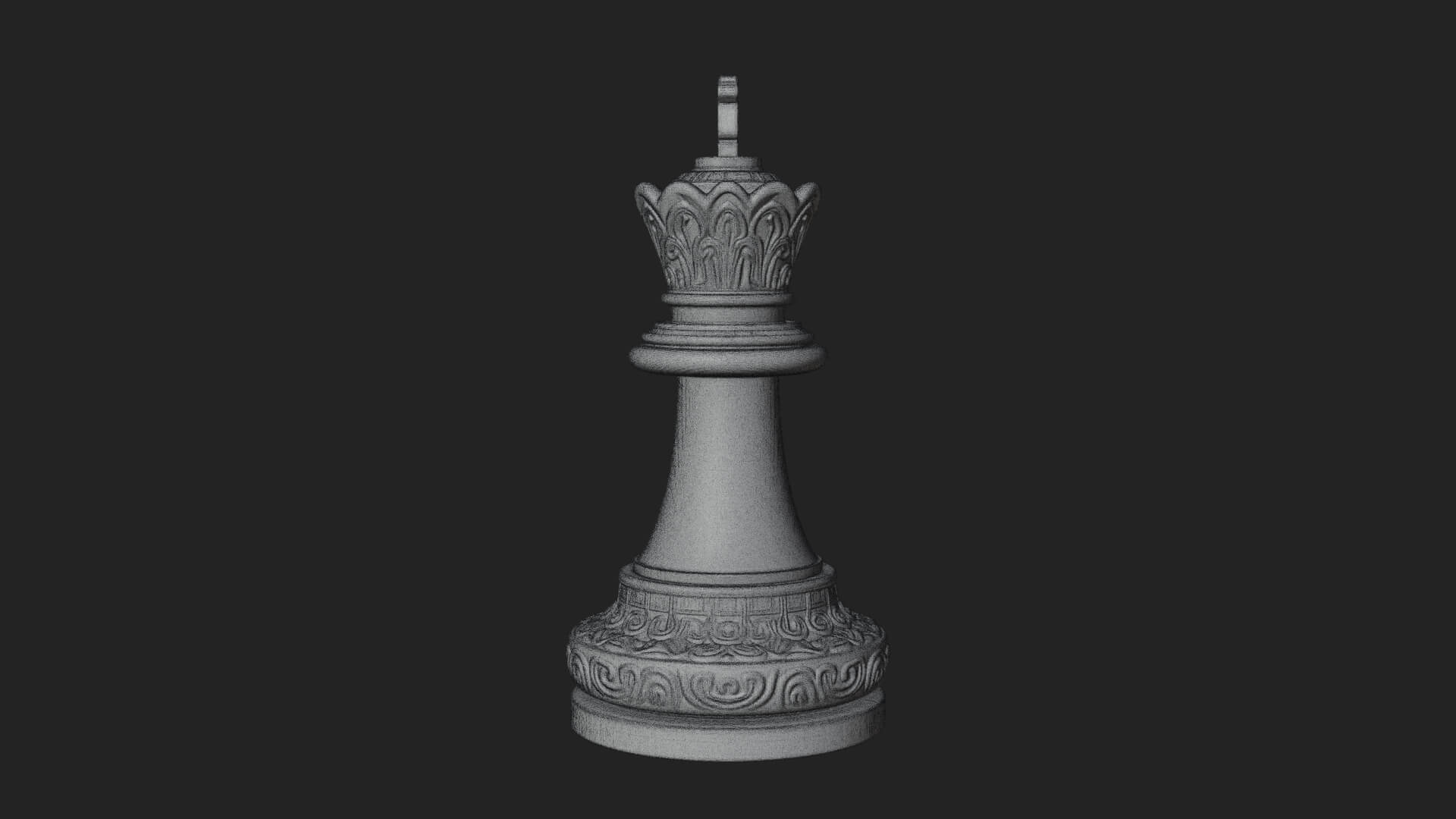 Ornate Chess Piece Statue Design 80 3D Print Model 3D Model