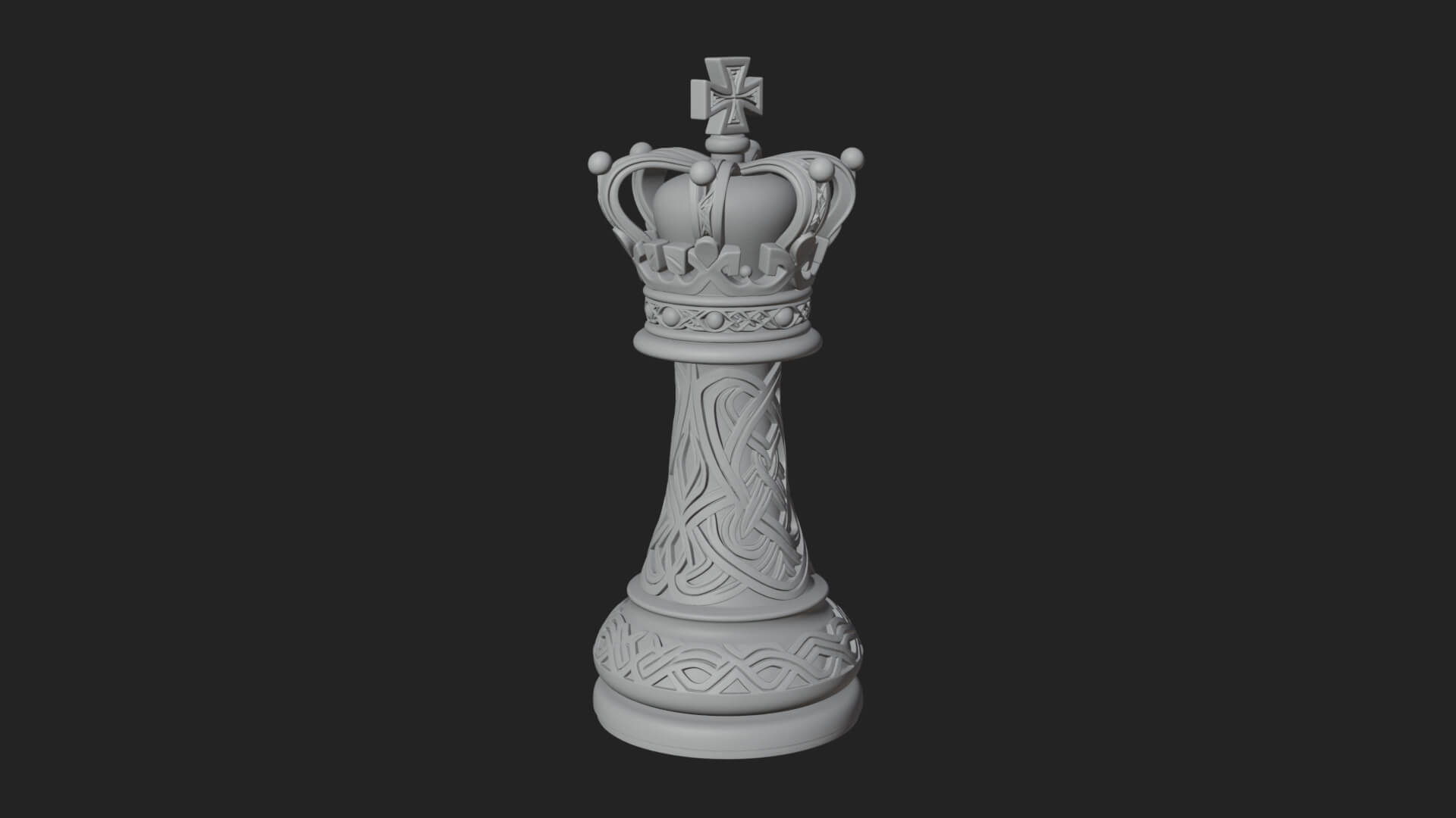 Ornate Chess Piece Statue Design 81 3D Print Model 3D Model