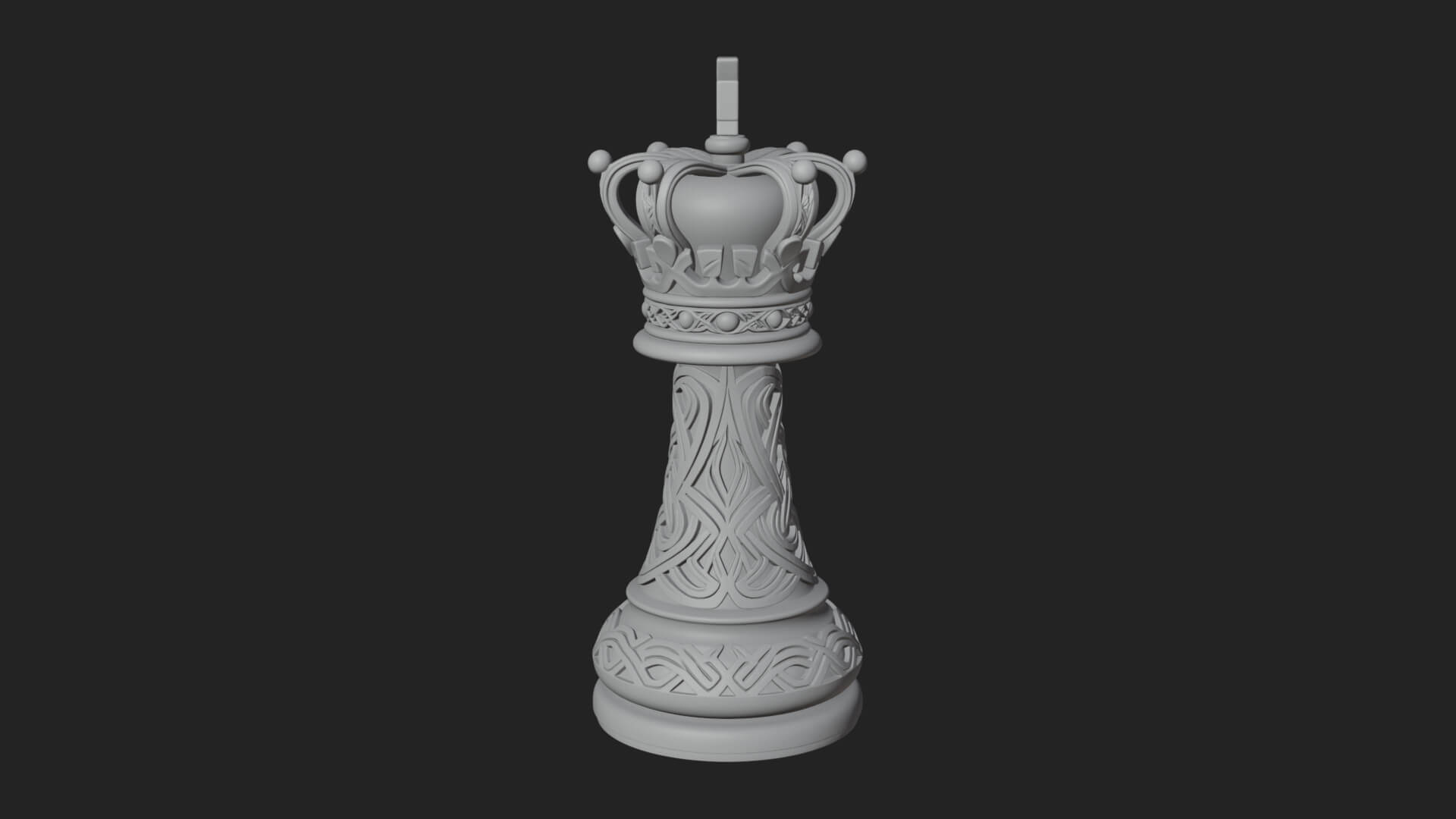 Ornate Chess Piece Statue Design 81 3D Print Model 3D Model