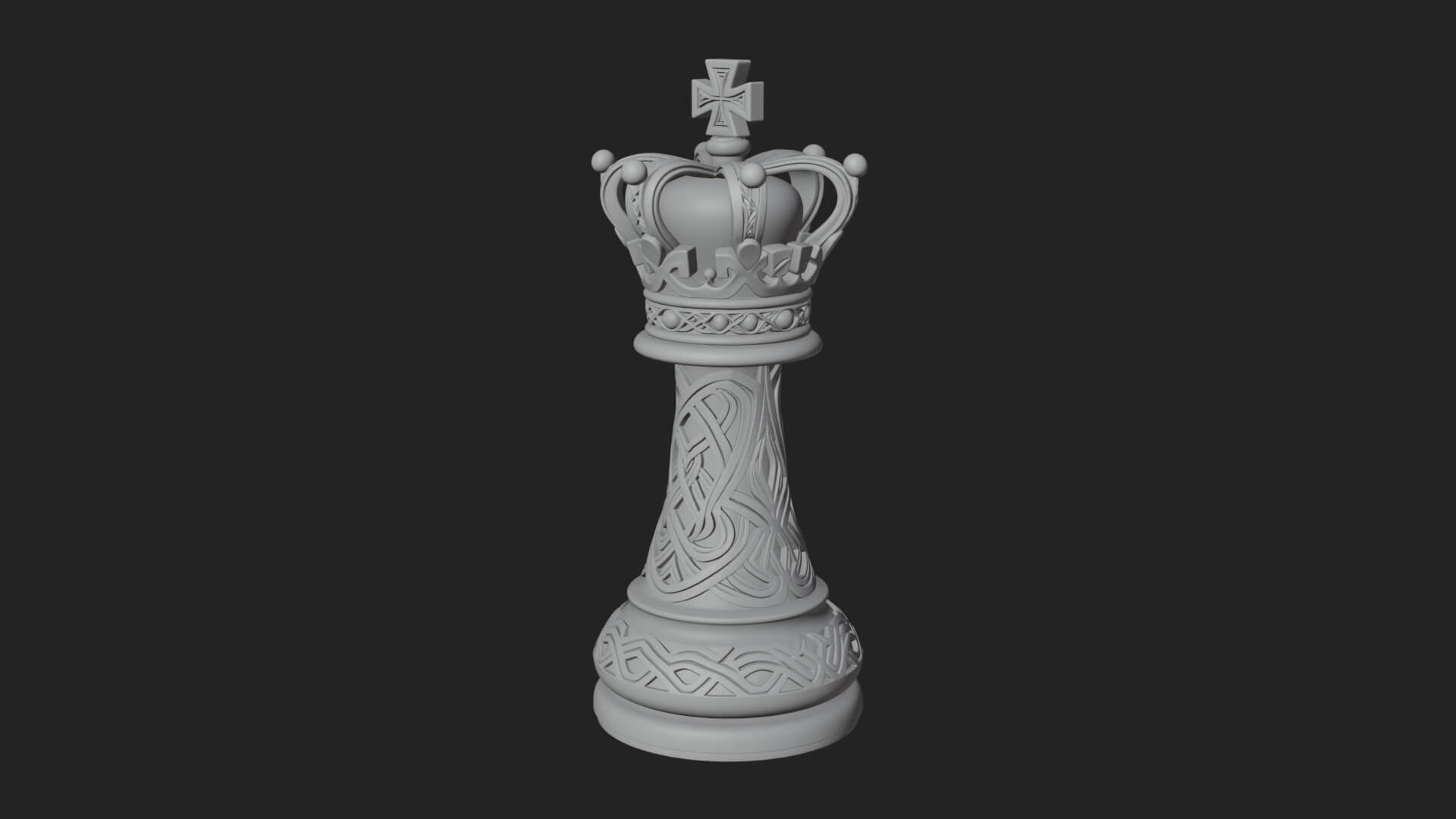 Ornate Chess Piece Statue Design 81 3D Print Model 3D Model