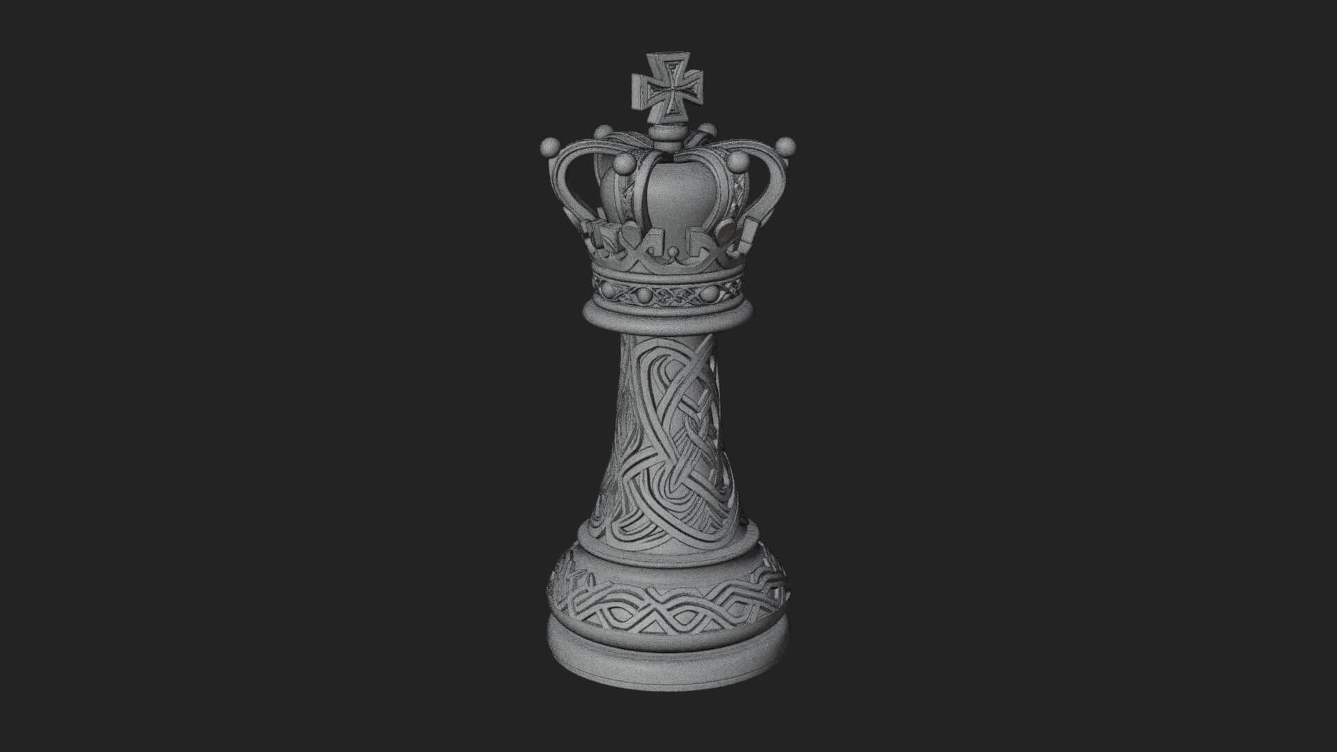 Ornate Chess Piece Statue Design 81 3D Print Model 3D Model