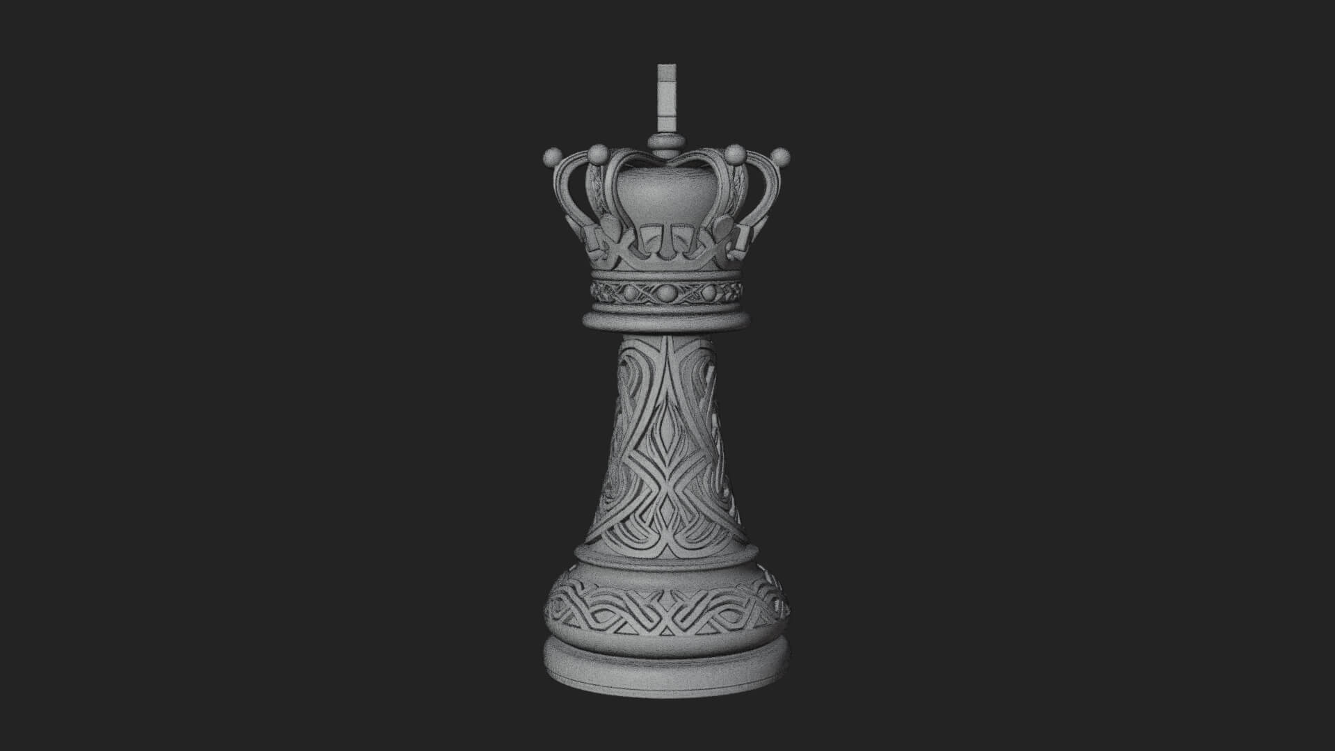 Ornate Chess Piece Statue Design 81 3D Print Model 3D Model