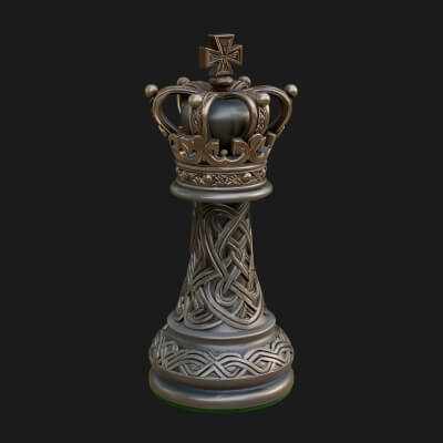 Ornate Chess Piece Statue Design 81 3D Print Model