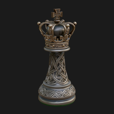Ornate Chess Piece Statue Design 81 3D Print Model
