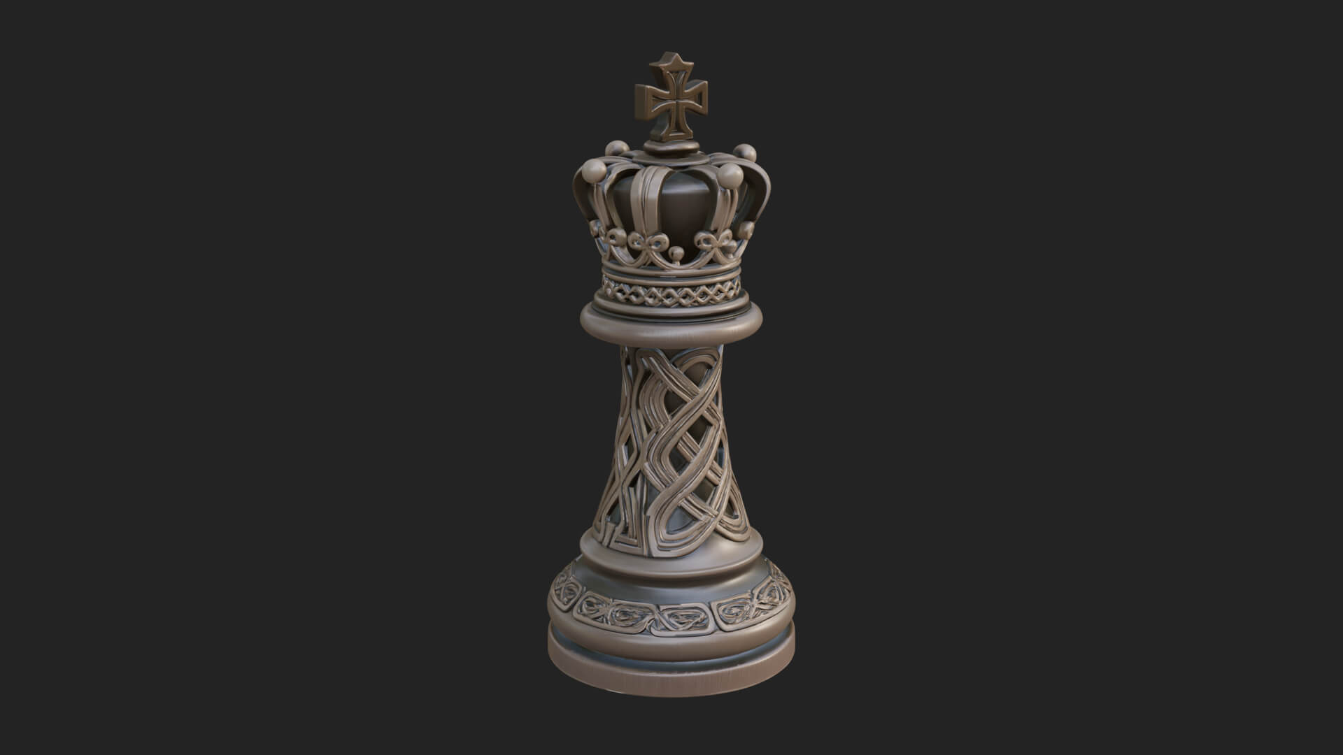 Ornate Chess Piece Statue Design 82 3D Print Model 3D Model