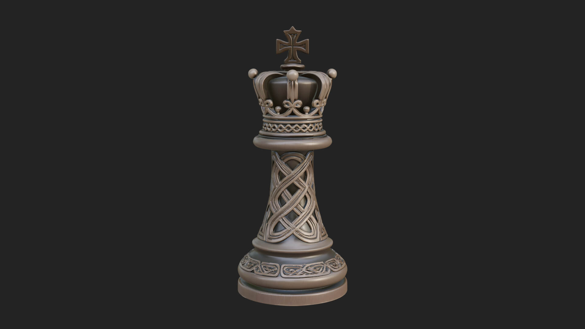 Ornate Chess Piece Statue Design 82 3D Print Model 3D Model