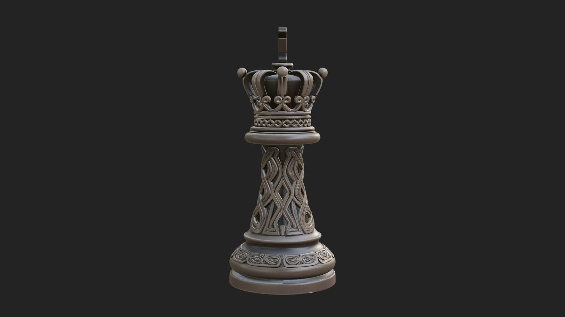 Ornate Chess Piece Statue Design 82 3D Print Model 3D Model