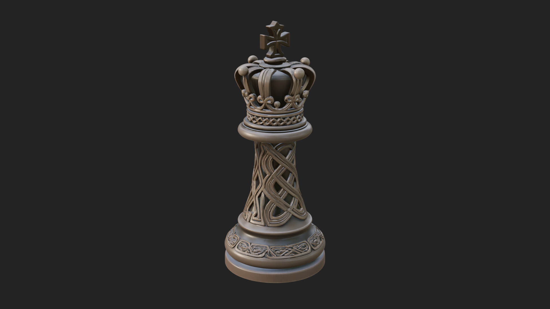 Ornate Chess Piece Statue Design 82 3D Print Model 3D Model