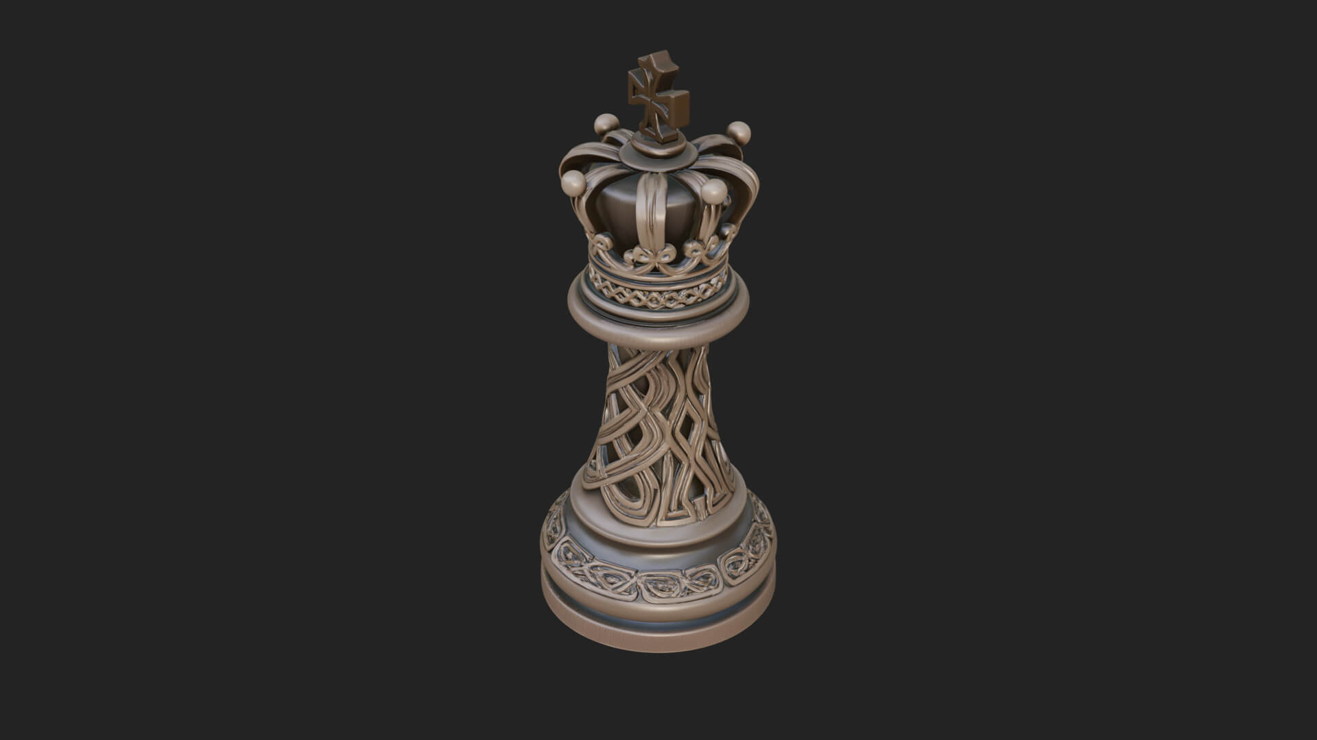 Ornate Chess Piece Statue Design 82 3D Print Model 3D Model
