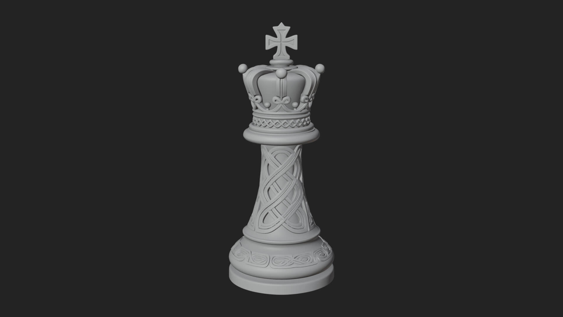 Ornate Chess Piece Statue Design 82 3D Print Model 3D Model