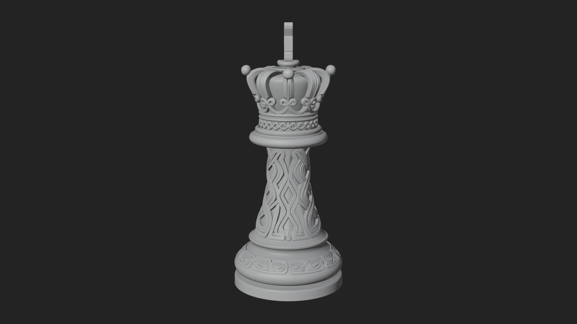 Ornate Chess Piece Statue Design 82 3D Print Model 3D Model