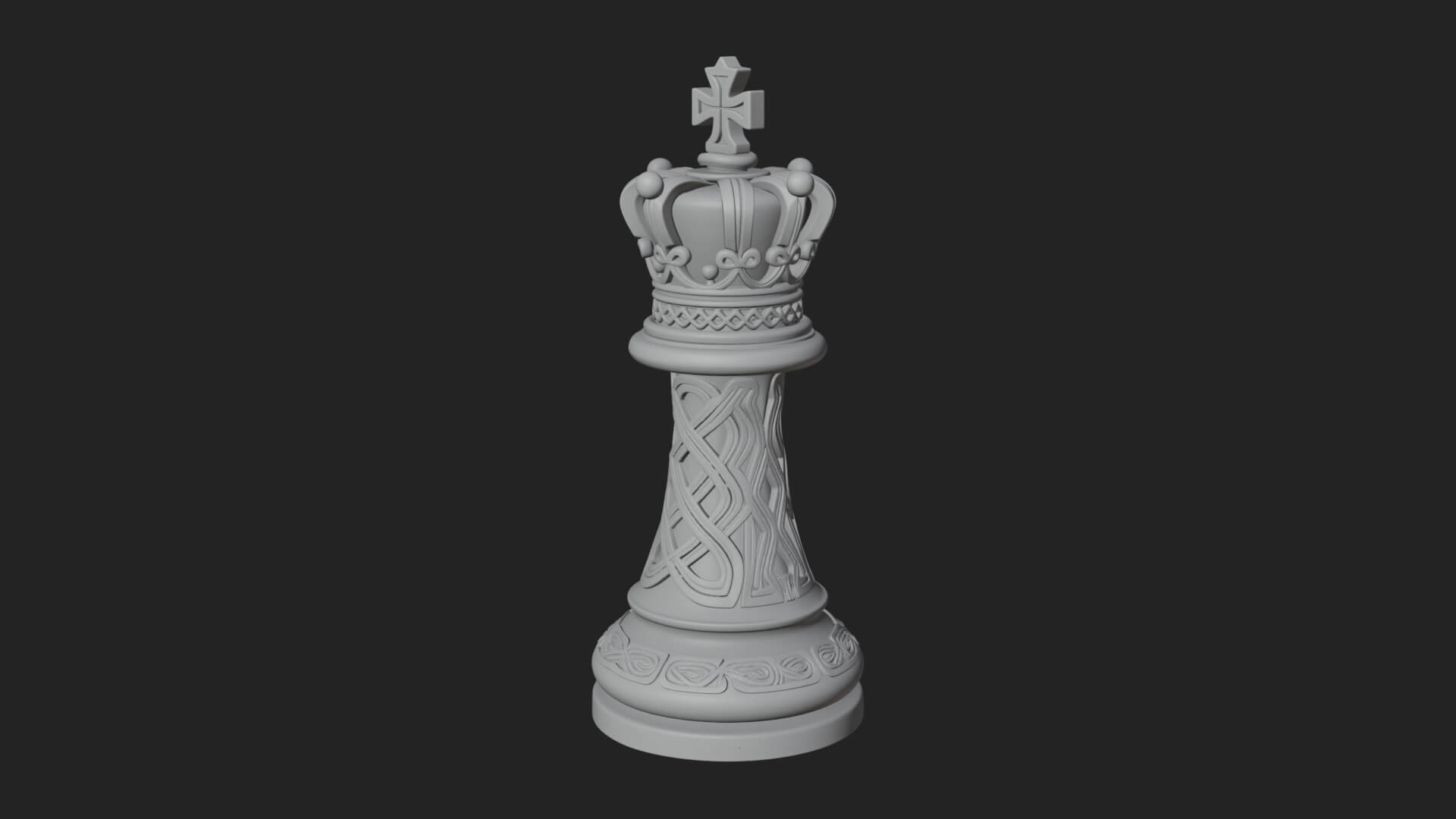 Ornate Chess Piece Statue Design 82 3D Print Model 3D Model