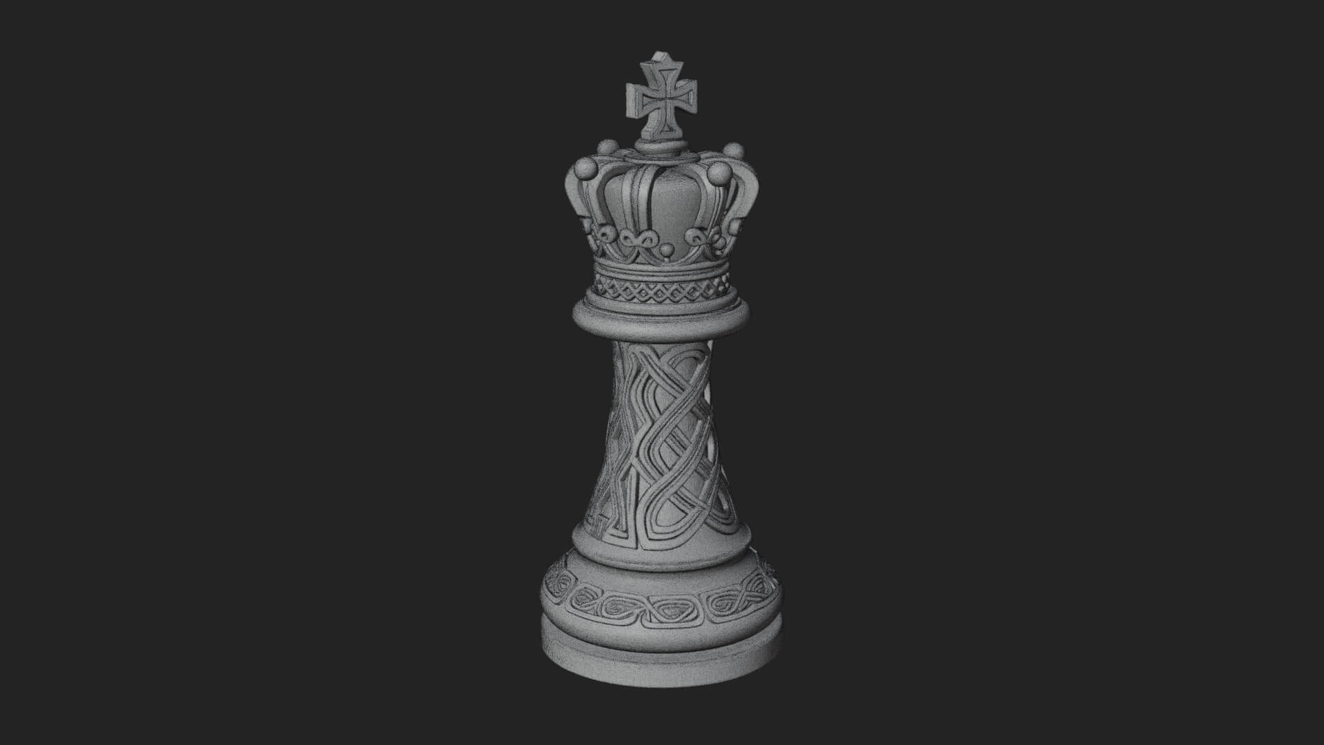 Ornate Chess Piece Statue Design 82 3D Print Model 3D Model