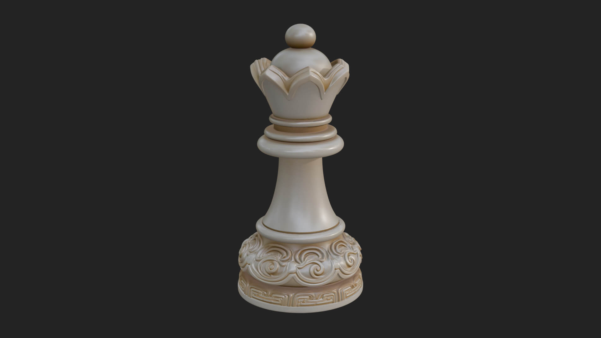 Ornate Chess Piece Statue Design 83 3D Print Model 3D Model