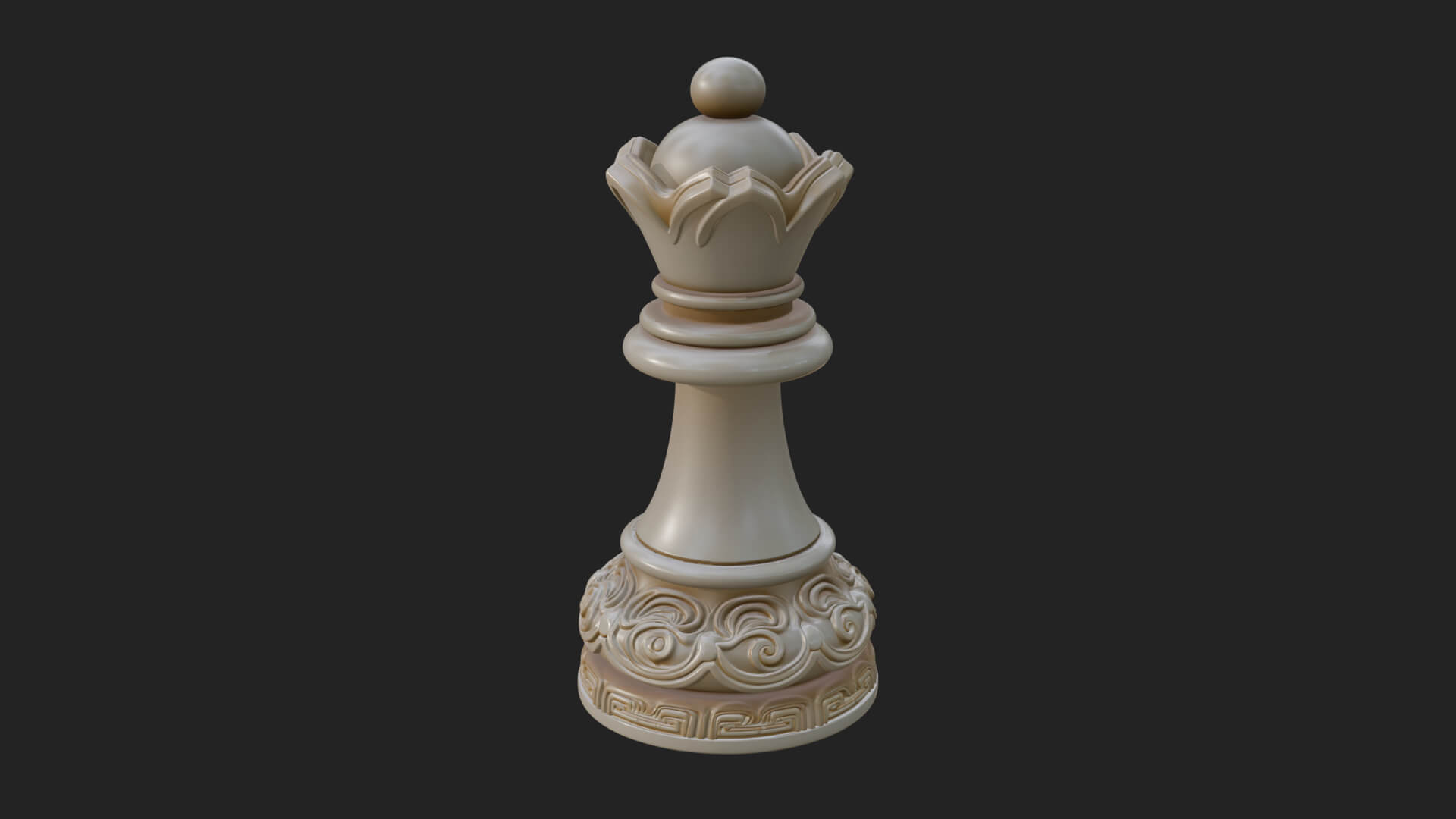 Ornate Chess Piece Statue Design 83 3D Print Model 3D Model