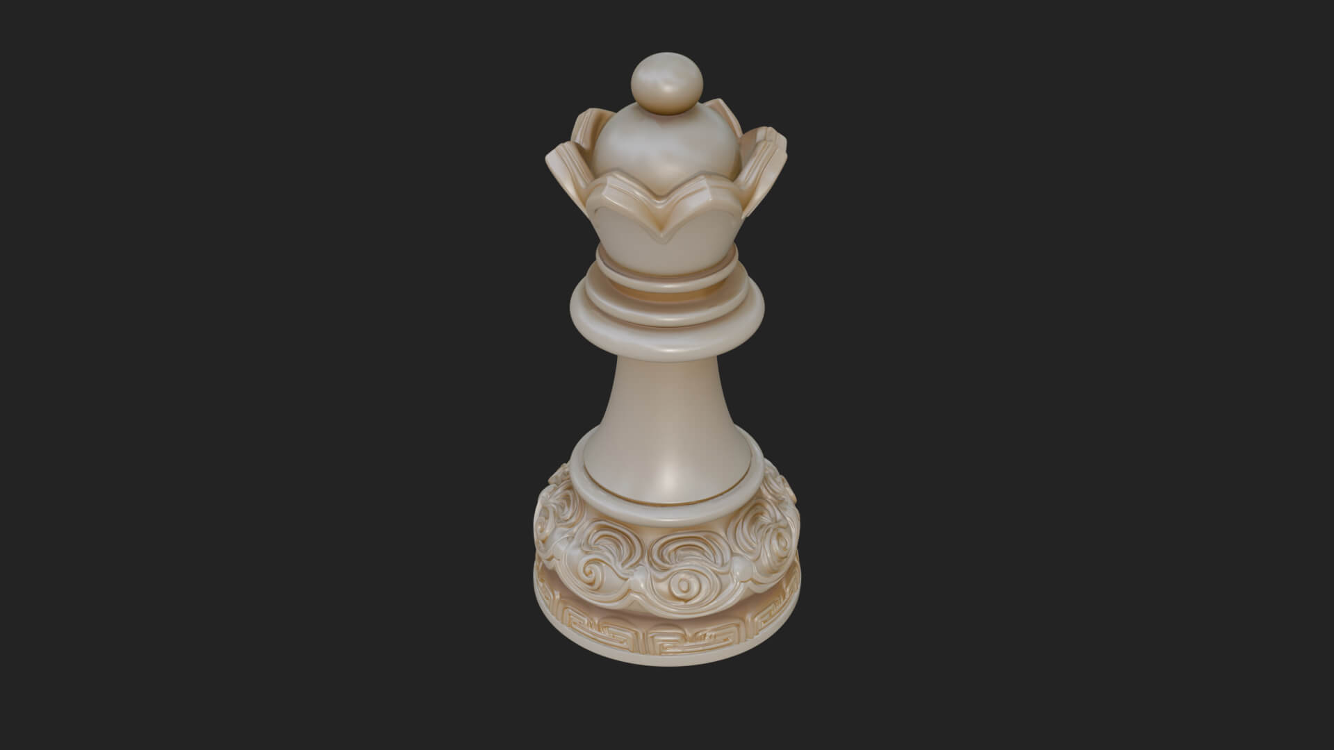 Ornate Chess Piece Statue Design 83 3D Print Model 3D Model