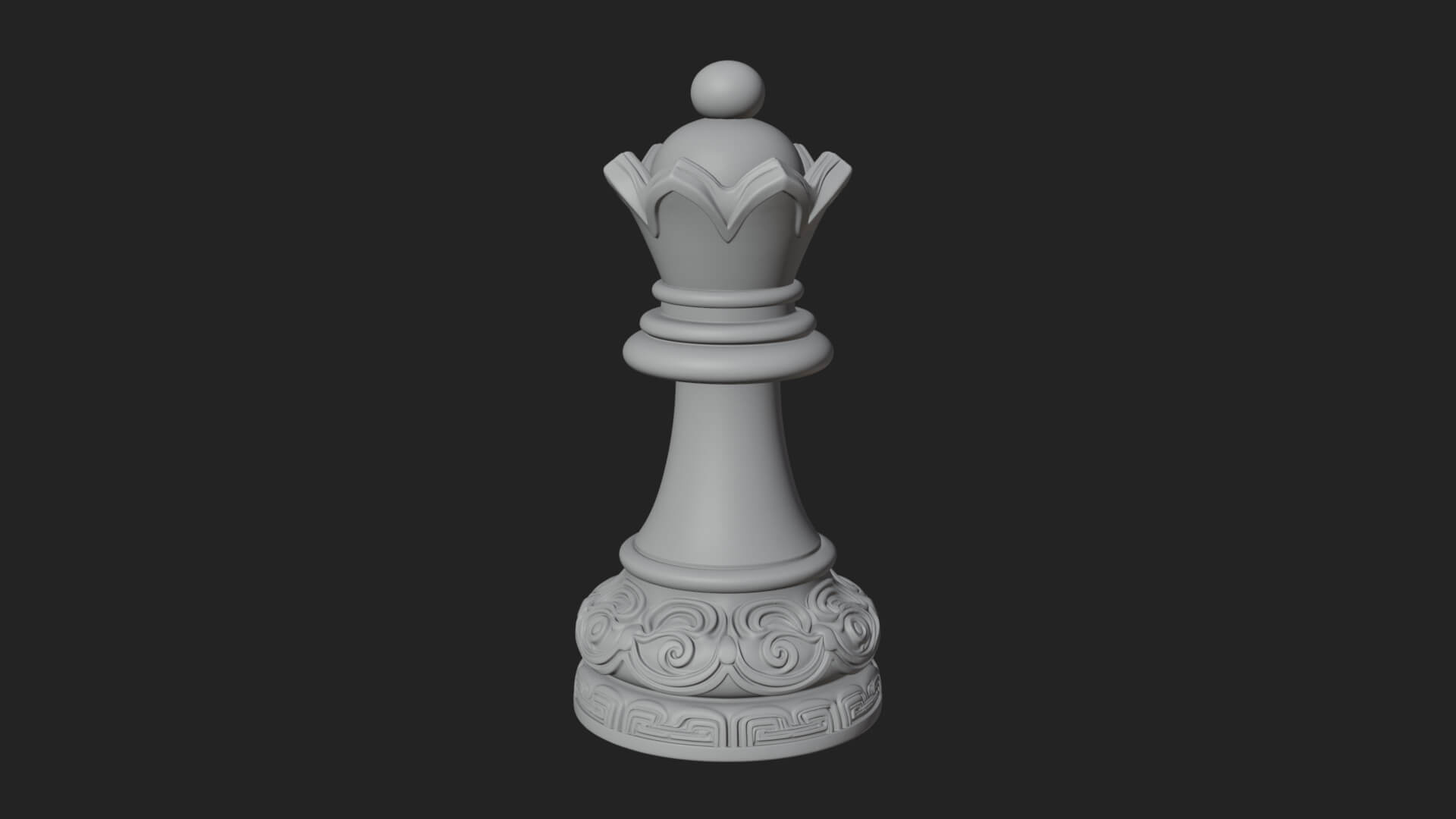 Ornate Chess Piece Statue Design 83 3D Print Model 3D Model