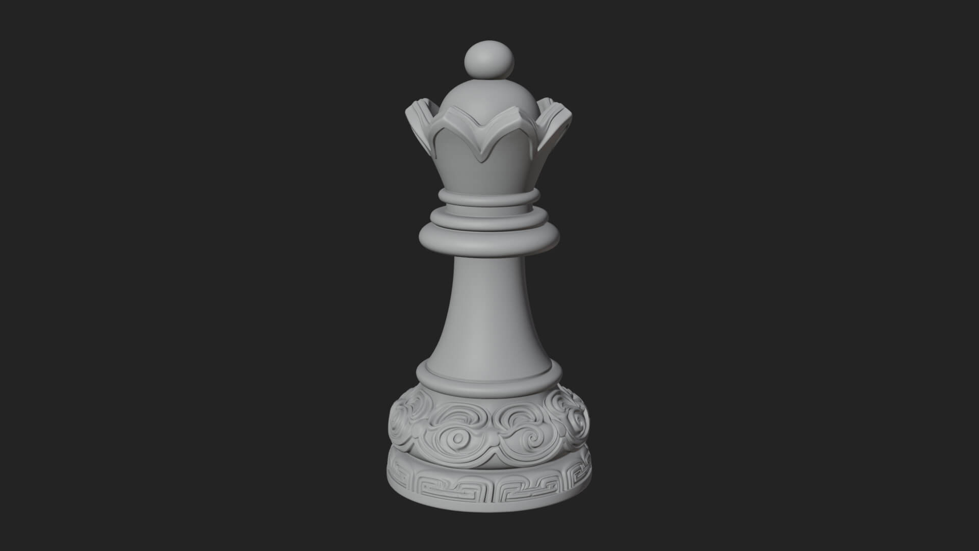 Ornate Chess Piece Statue Design 83 3D Print Model 3D Model