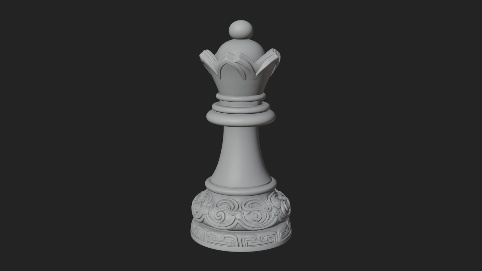 Ornate Chess Piece Statue Design 83 3D Print Model 3D Model
