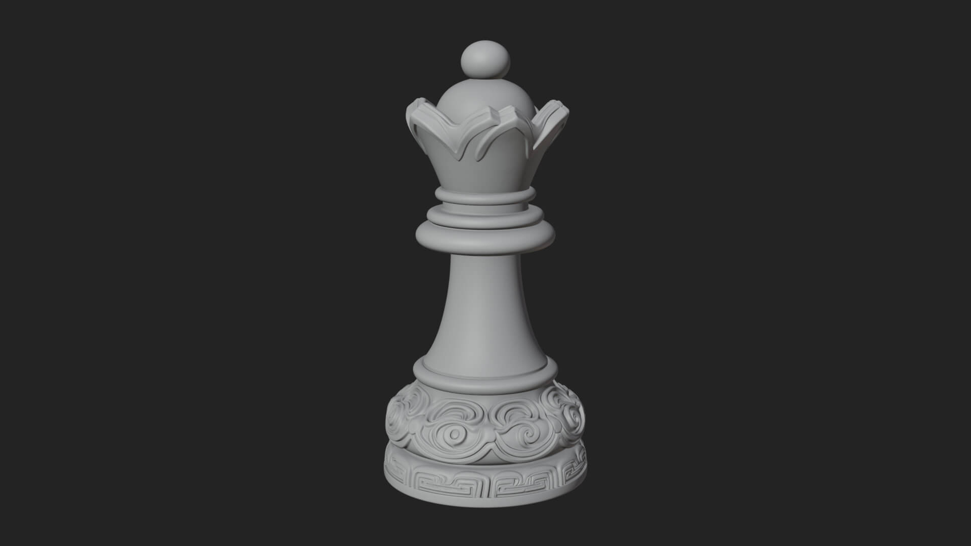 Ornate Chess Piece Statue Design 83 3D Print Model 3D Model