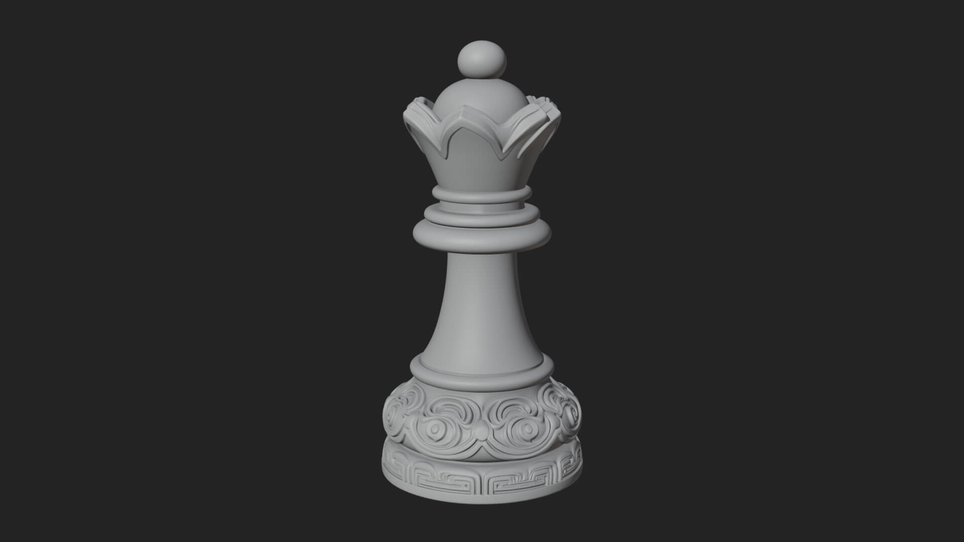 Ornate Chess Piece Statue Design 83 3D Print Model 3D Model