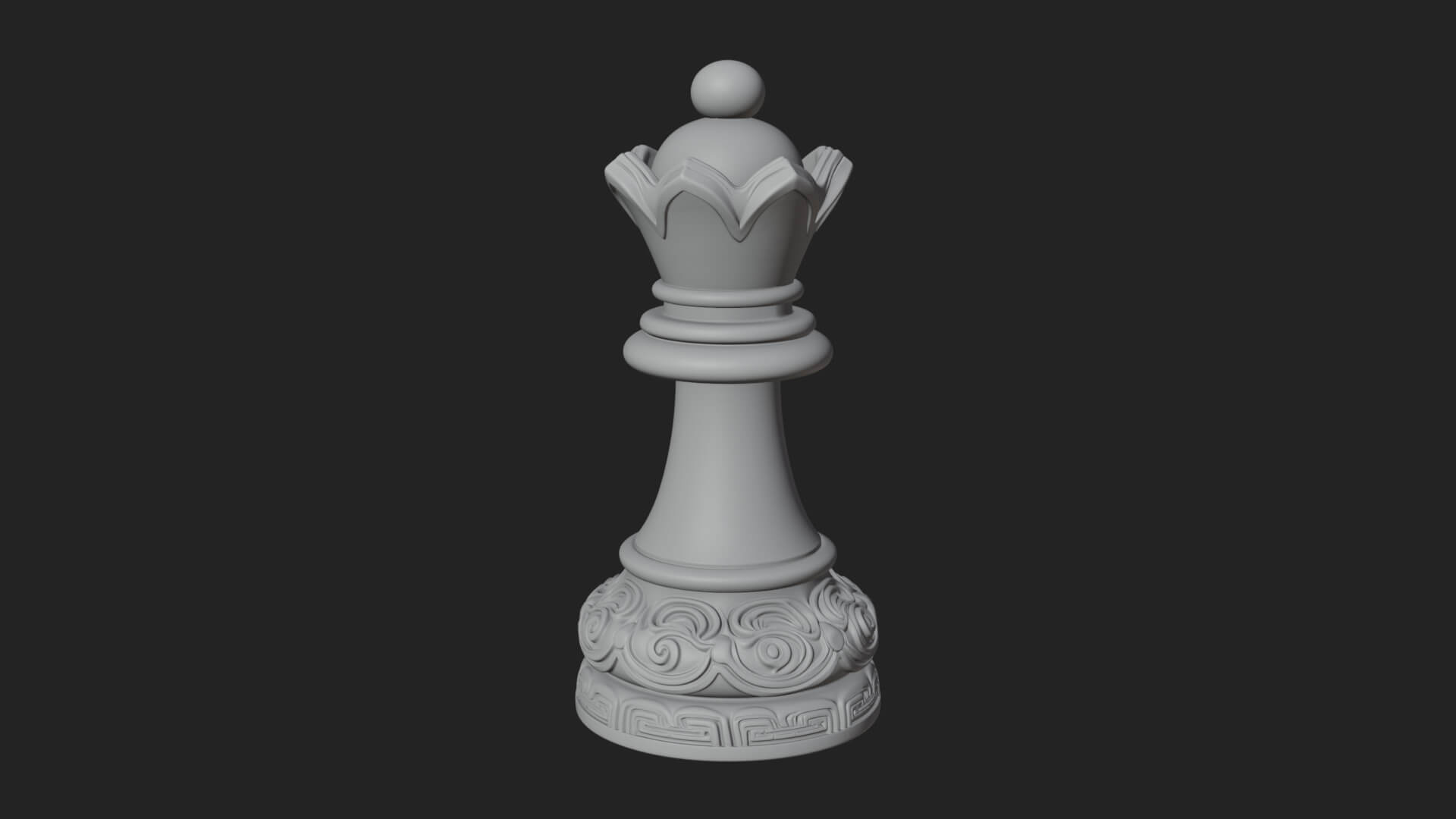 Ornate Chess Piece Statue Design 83 3D Print Model 3D Model