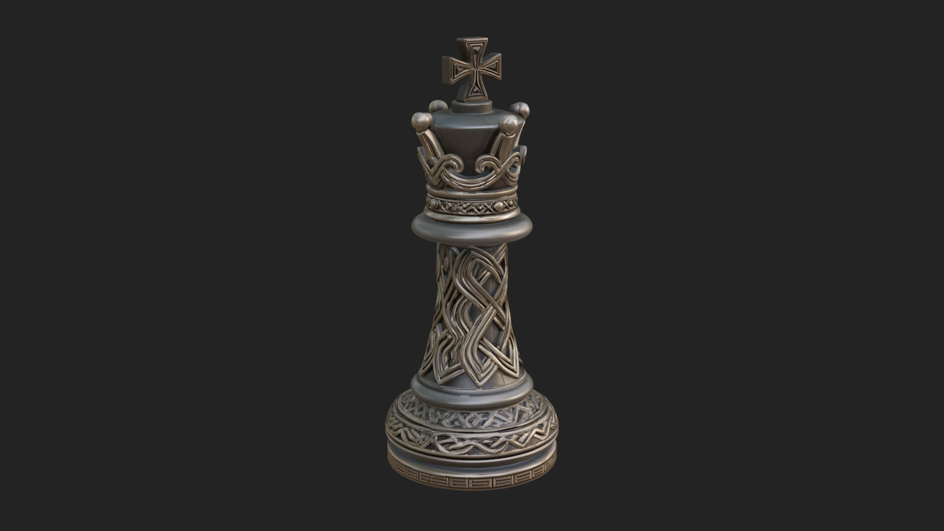 Ornate Chess Piece Statue Design 84 3D Print Model 3D Model