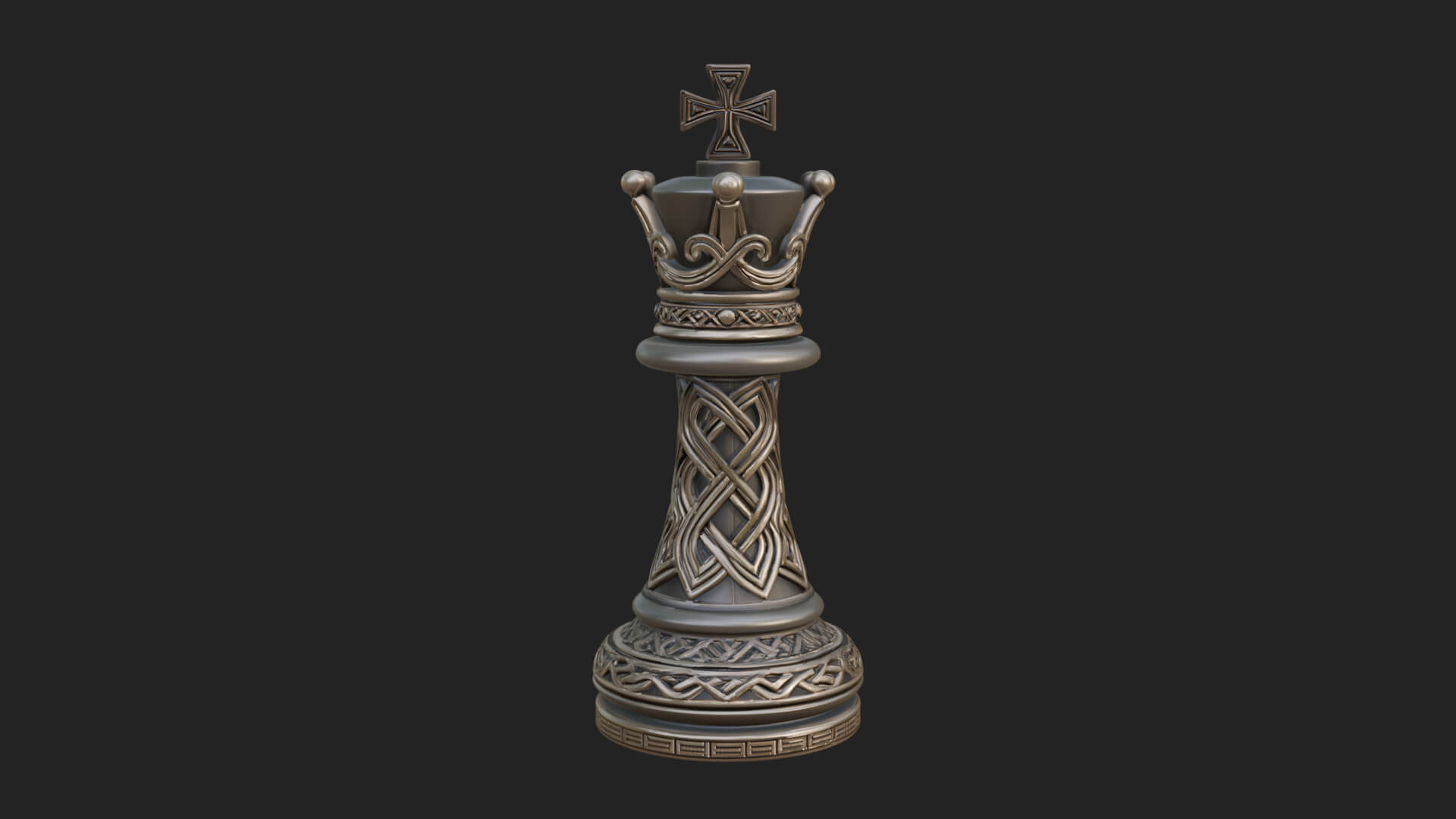 Ornate Chess Piece Statue Design 84 3D Print Model 3D Model