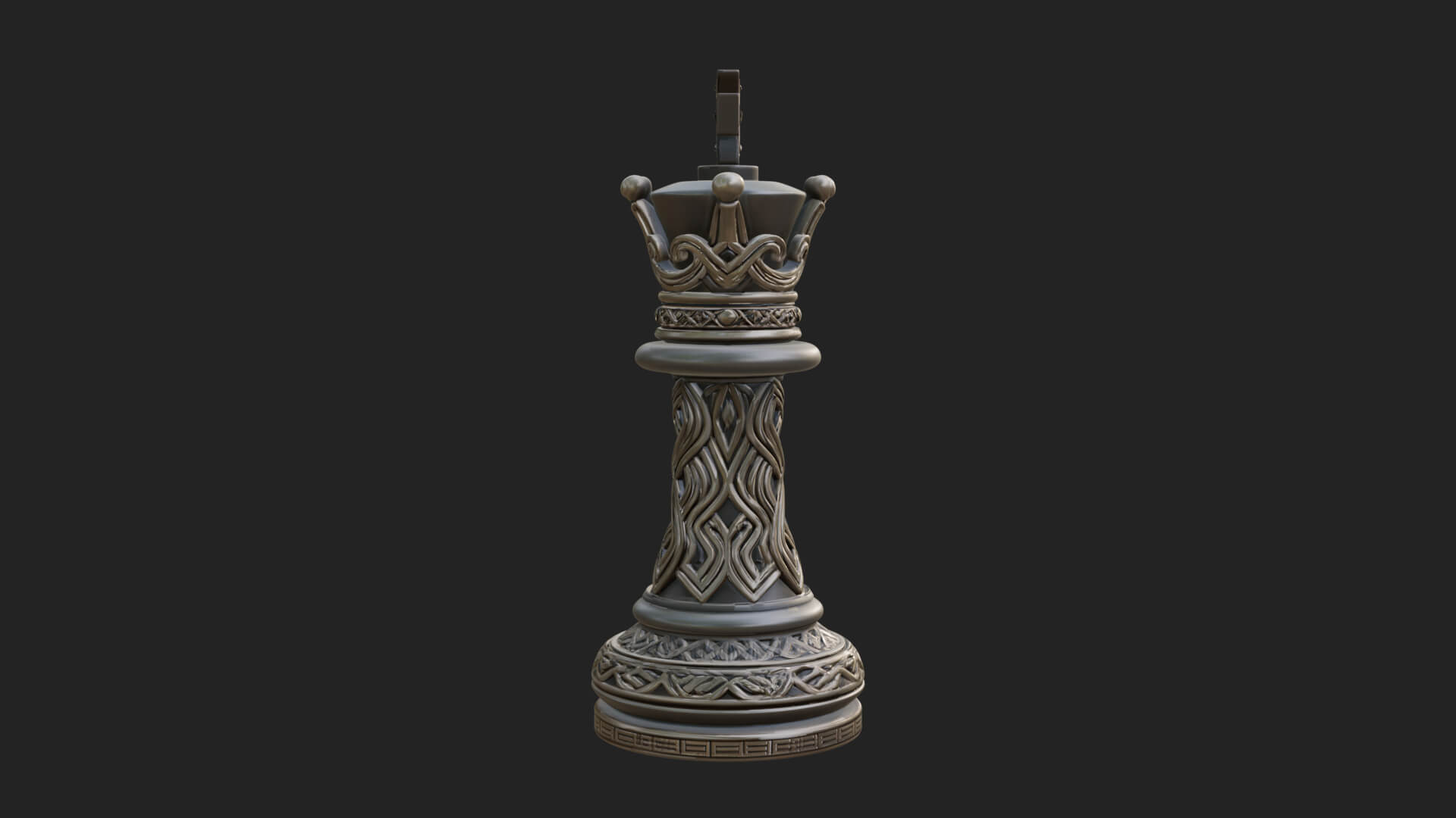 Ornate Chess Piece Statue Design 84 3D Print Model 3D Model