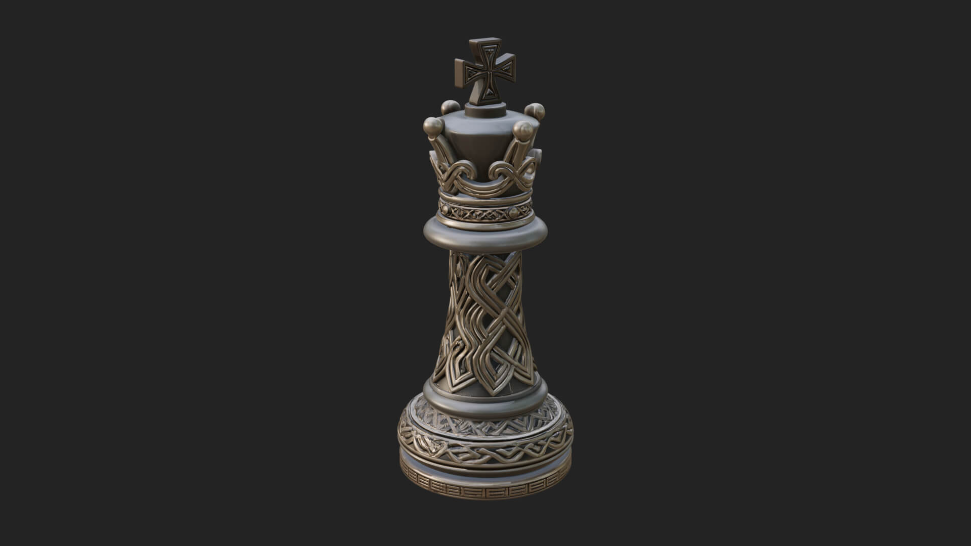 Ornate Chess Piece Statue Design 84 3D Print Model 3D Model