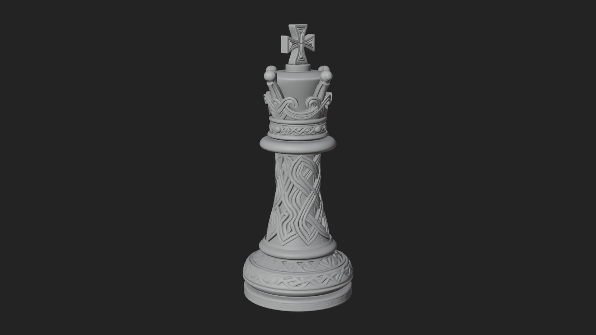Ornate Chess Piece Statue Design 84 3D Print Model 3D Model