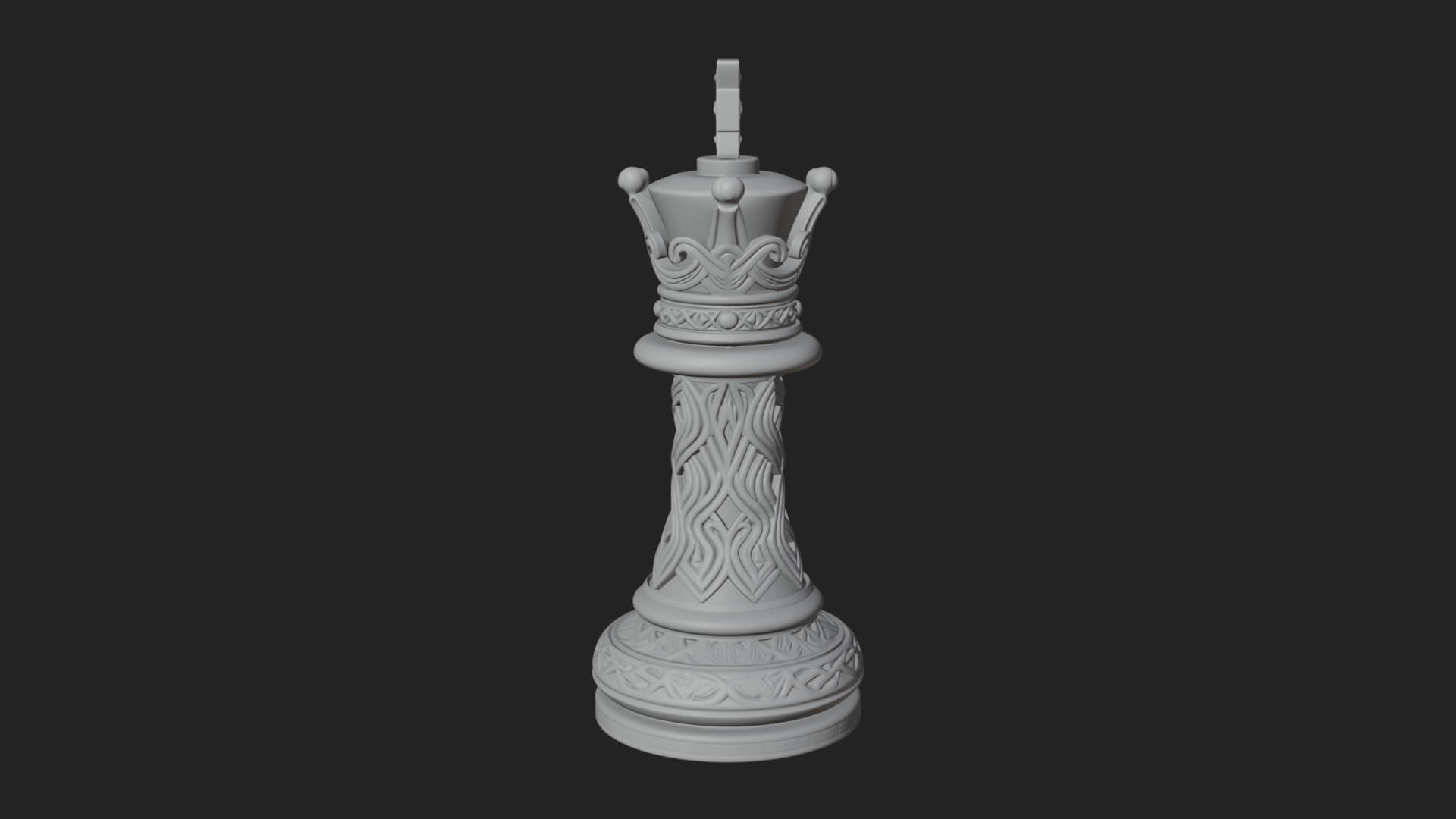Ornate Chess Piece Statue Design 84 3D Print Model 3D Model