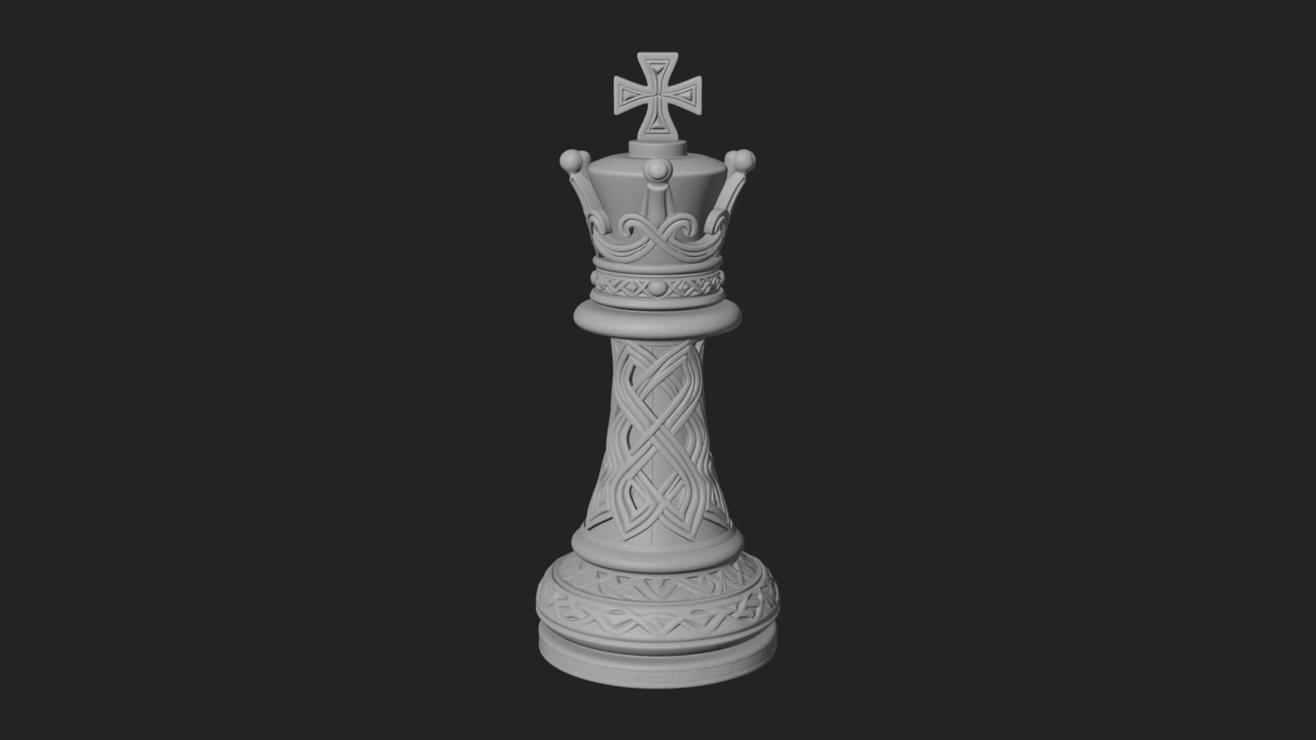 Ornate Chess Piece Statue Design 84 3D Print Model 3D Model