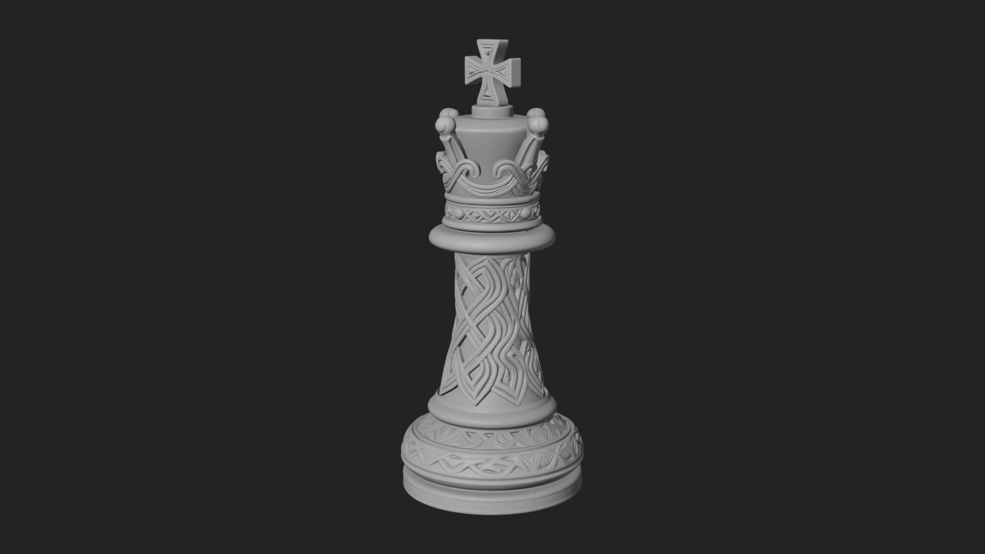 Ornate Chess Piece Statue Design 84 3D Print Model 3D Model