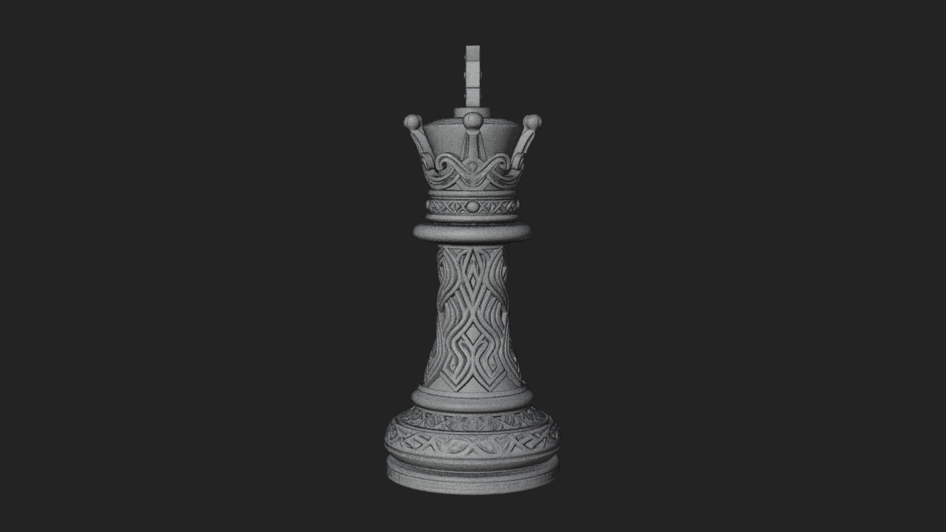 Ornate Chess Piece Statue Design 84 3D Print Model 3D Model