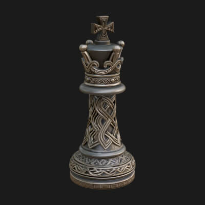Ornate Chess Piece Statue Design 84 3D Print Model
