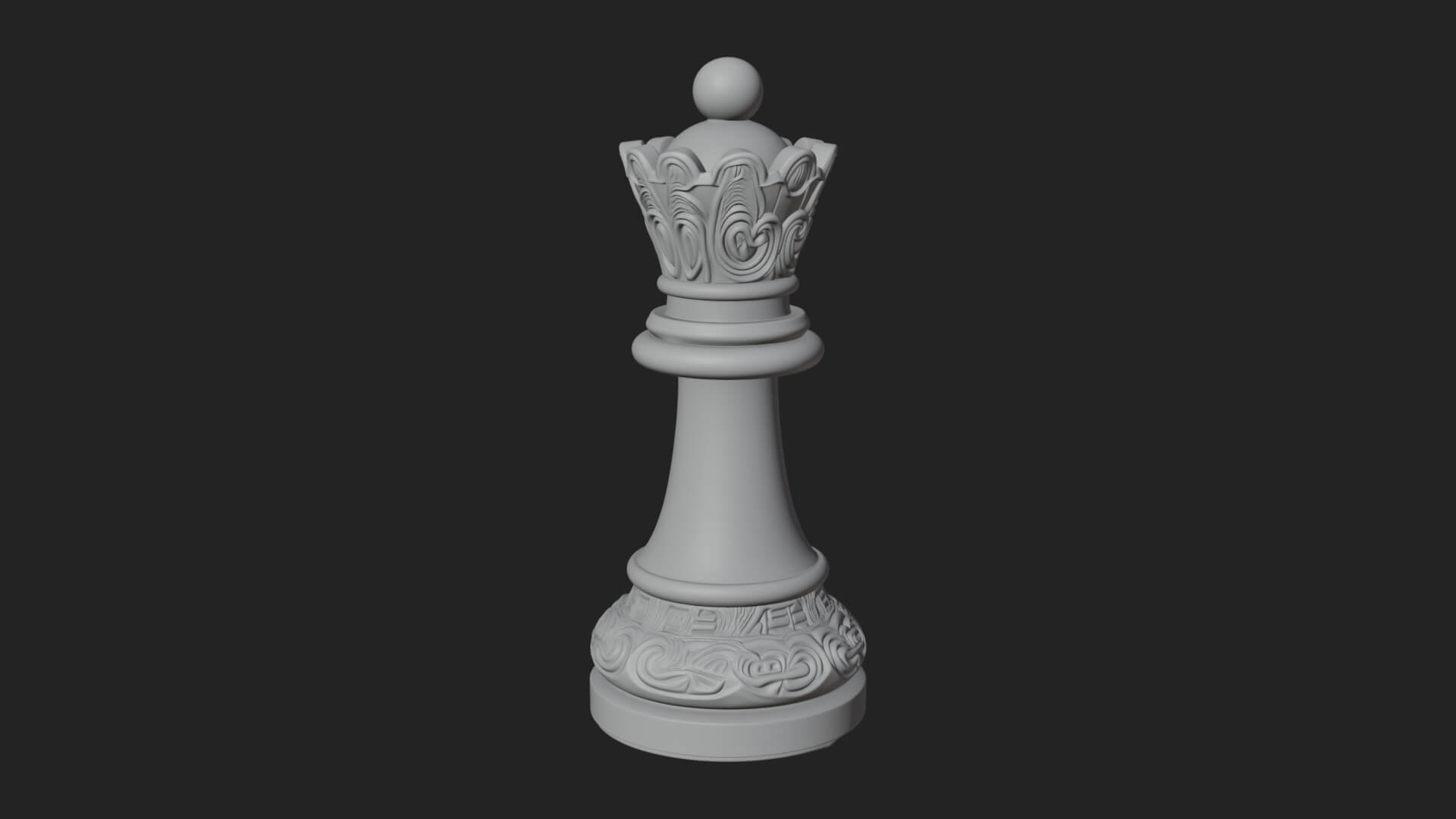 Ornate Chess Piece Statue Design 85 3D Print Model 3D Model