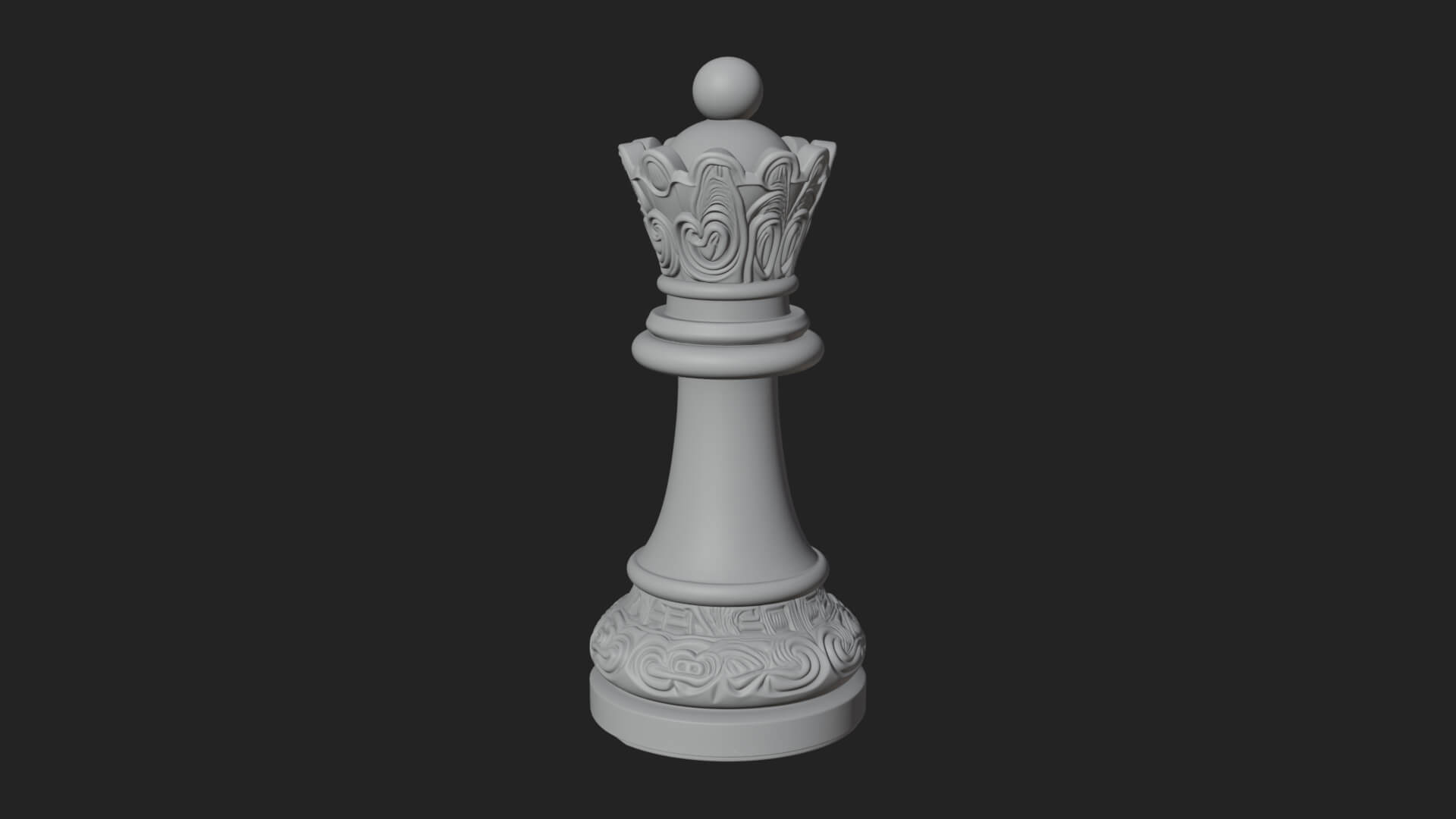 Ornate Chess Piece Statue Design 85 3D Print Model 3D Model