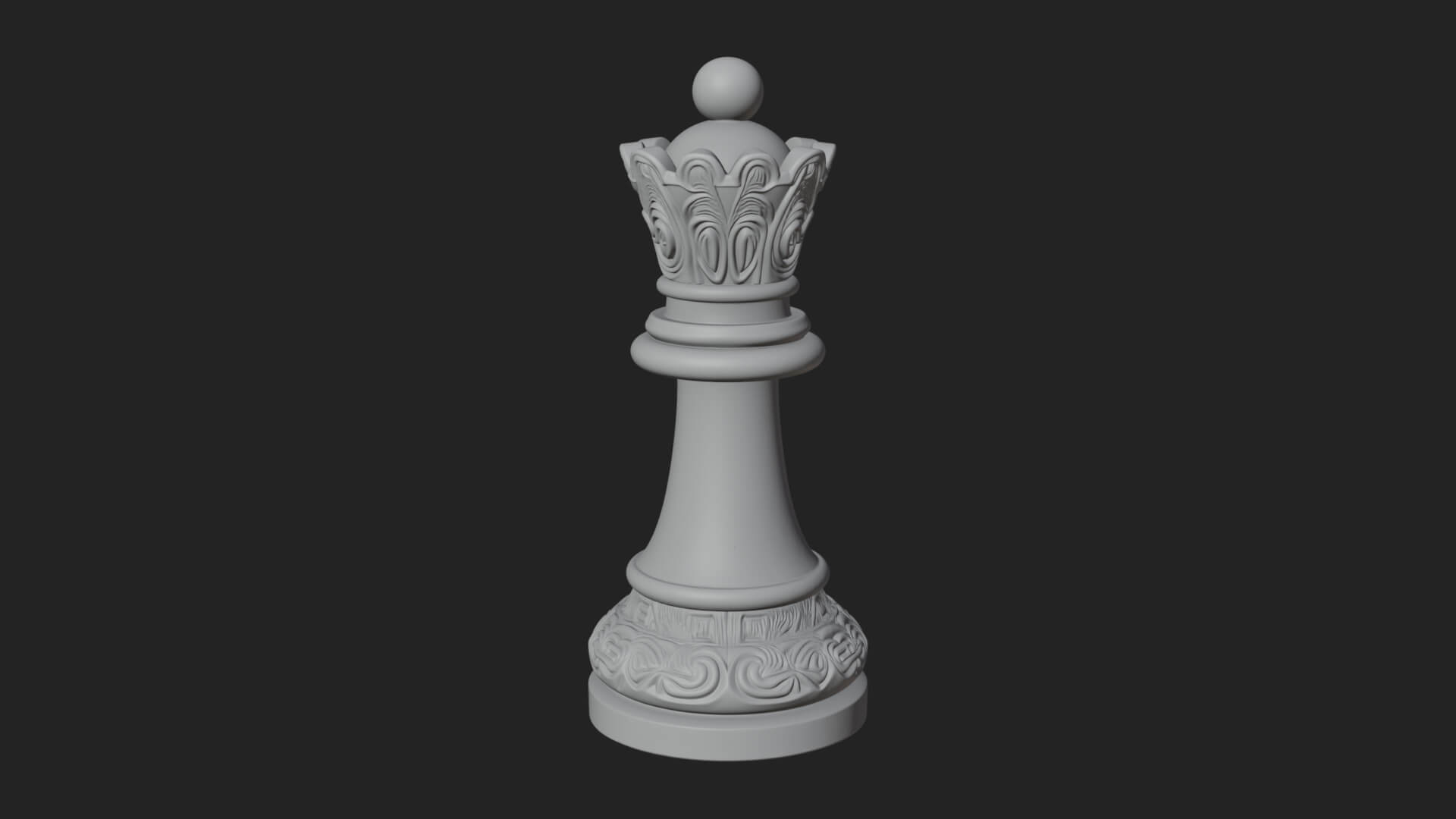 Ornate Chess Piece Statue Design 85 3D Print Model 3D Model