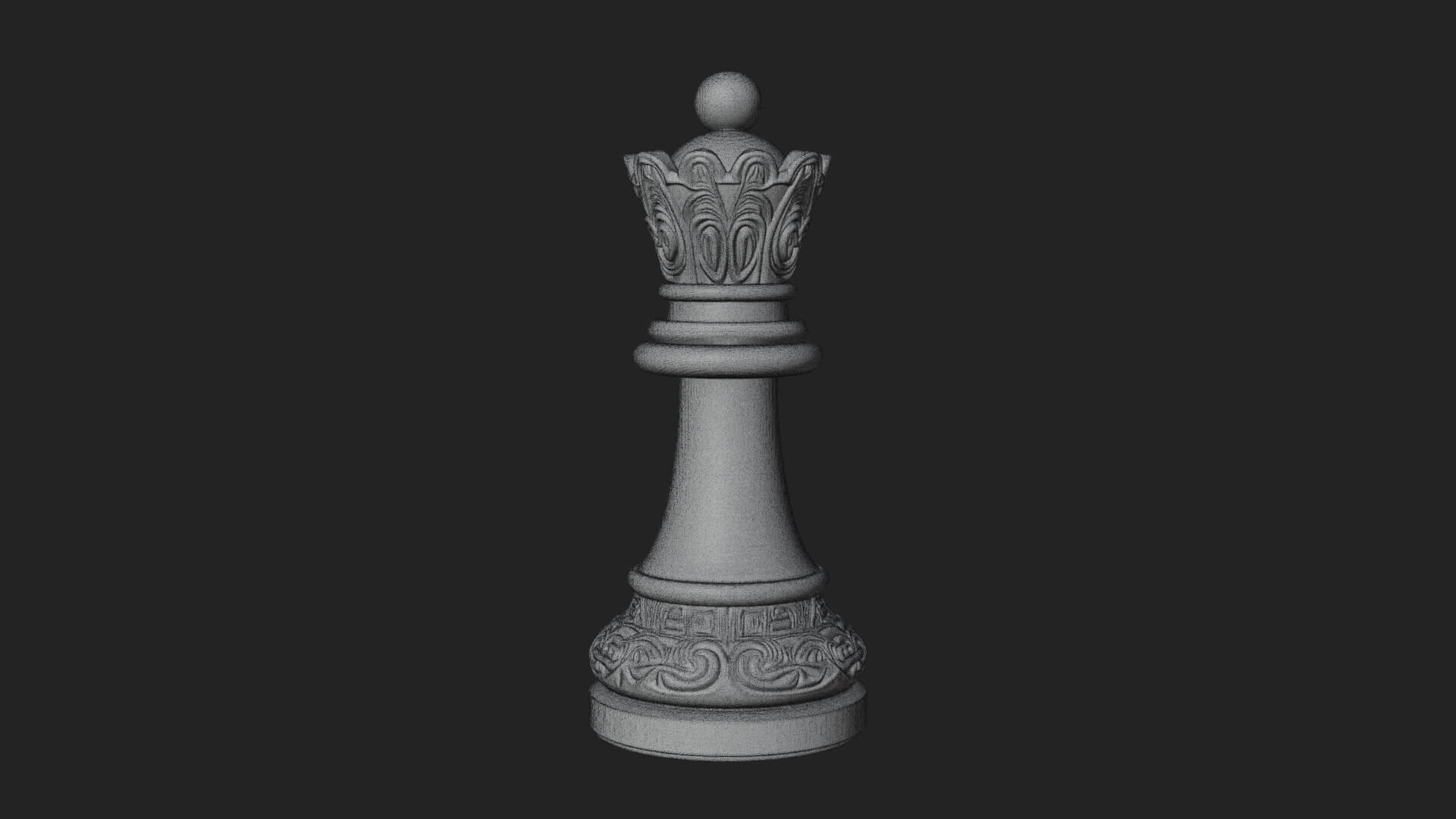 Ornate Chess Piece Statue Design 85 3D Print Model 3D Model