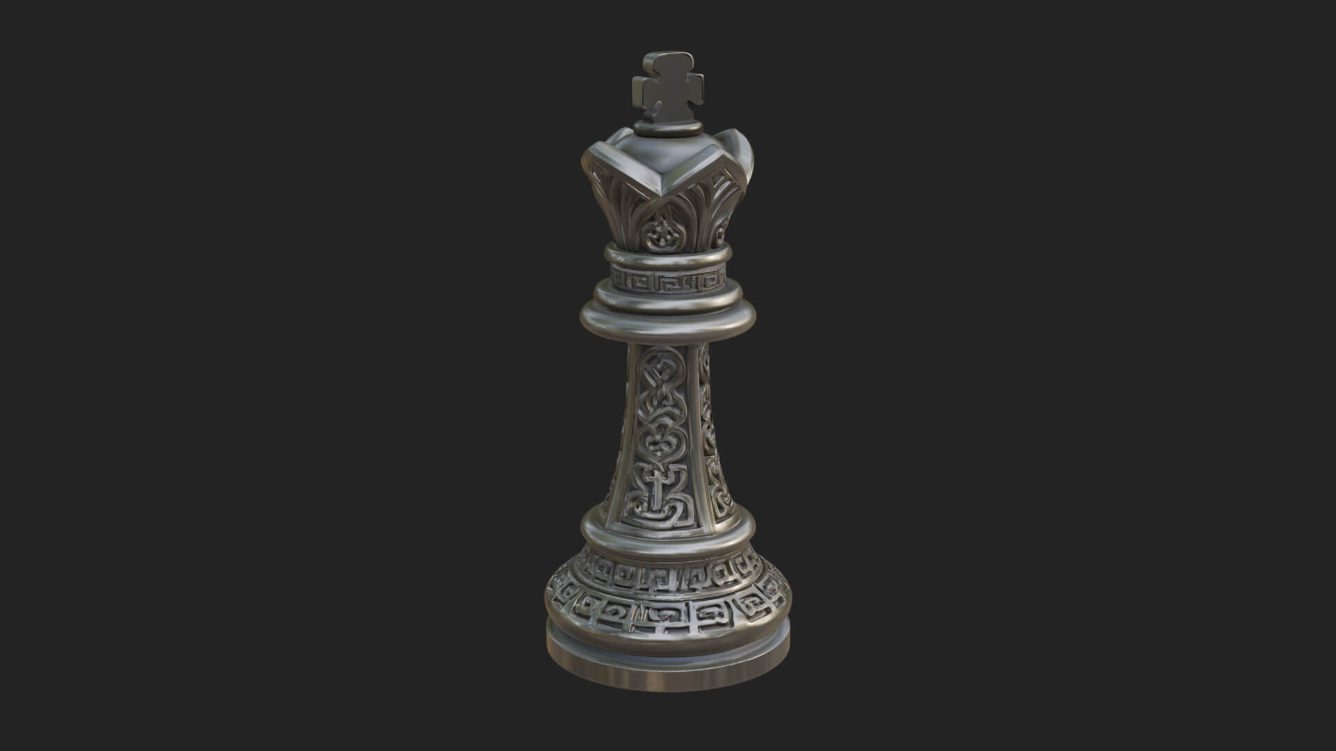 Ornate Chess Piece Statue Design 86 3D Print Model 3D Model