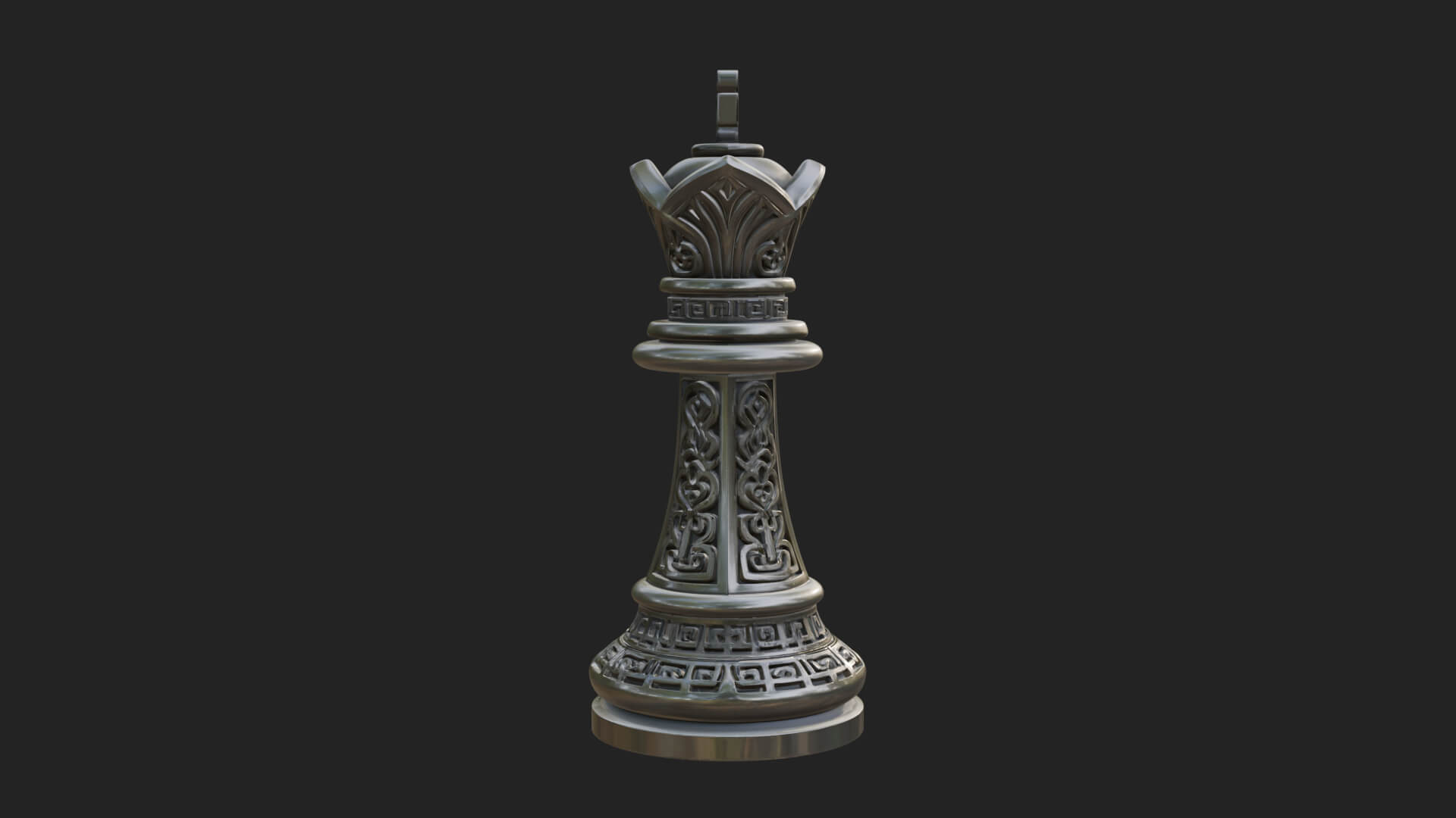 Ornate Chess Piece Statue Design 86 3D Print Model 3D Model