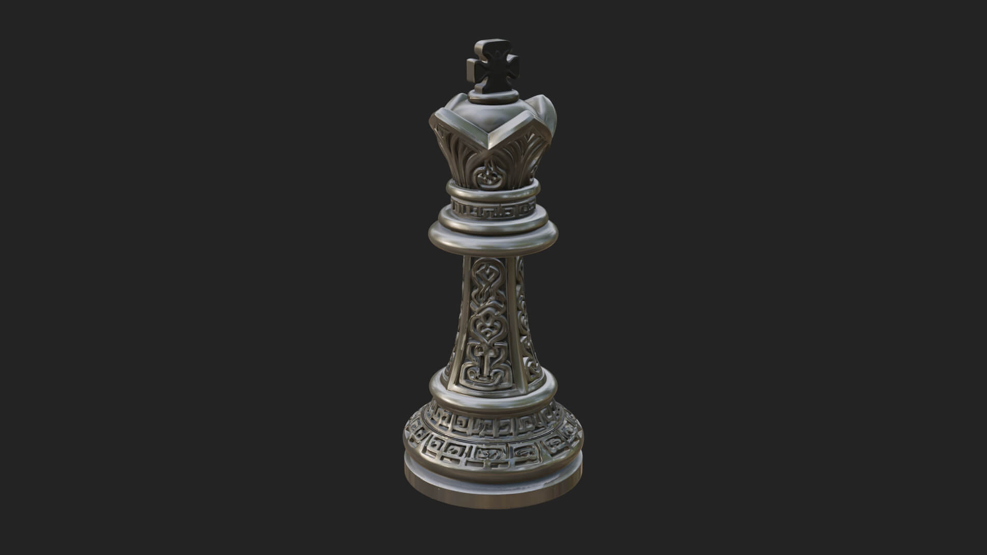 Ornate Chess Piece Statue Design 86 3D Print Model 3D Model