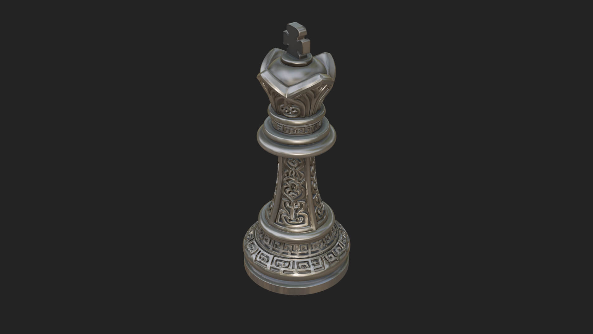 Ornate Chess Piece Statue Design 86 3D Print Model 3D Model