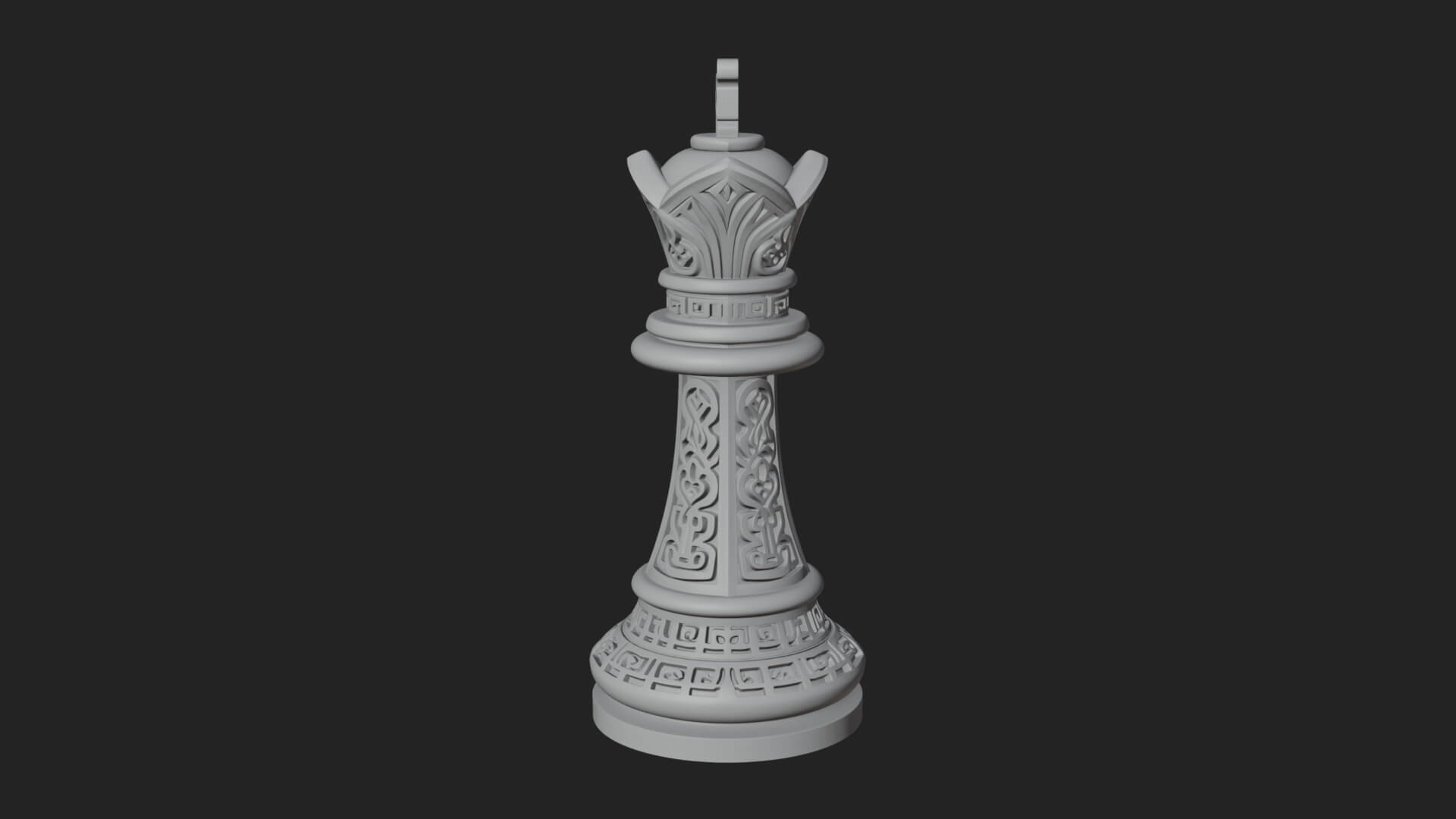 Ornate Chess Piece Statue Design 86 3D Print Model 3D Model