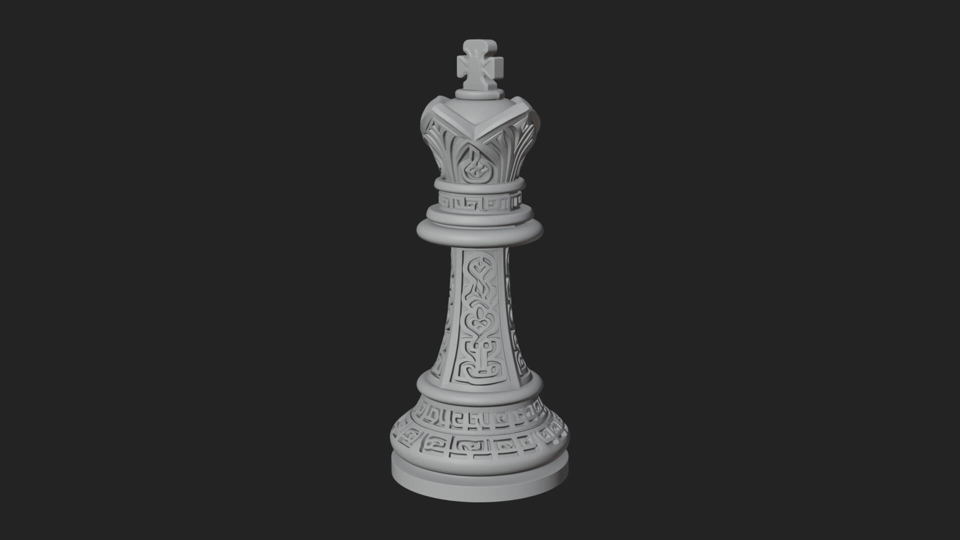 Ornate Chess Piece Statue Design 86 3D Print Model 3D Model